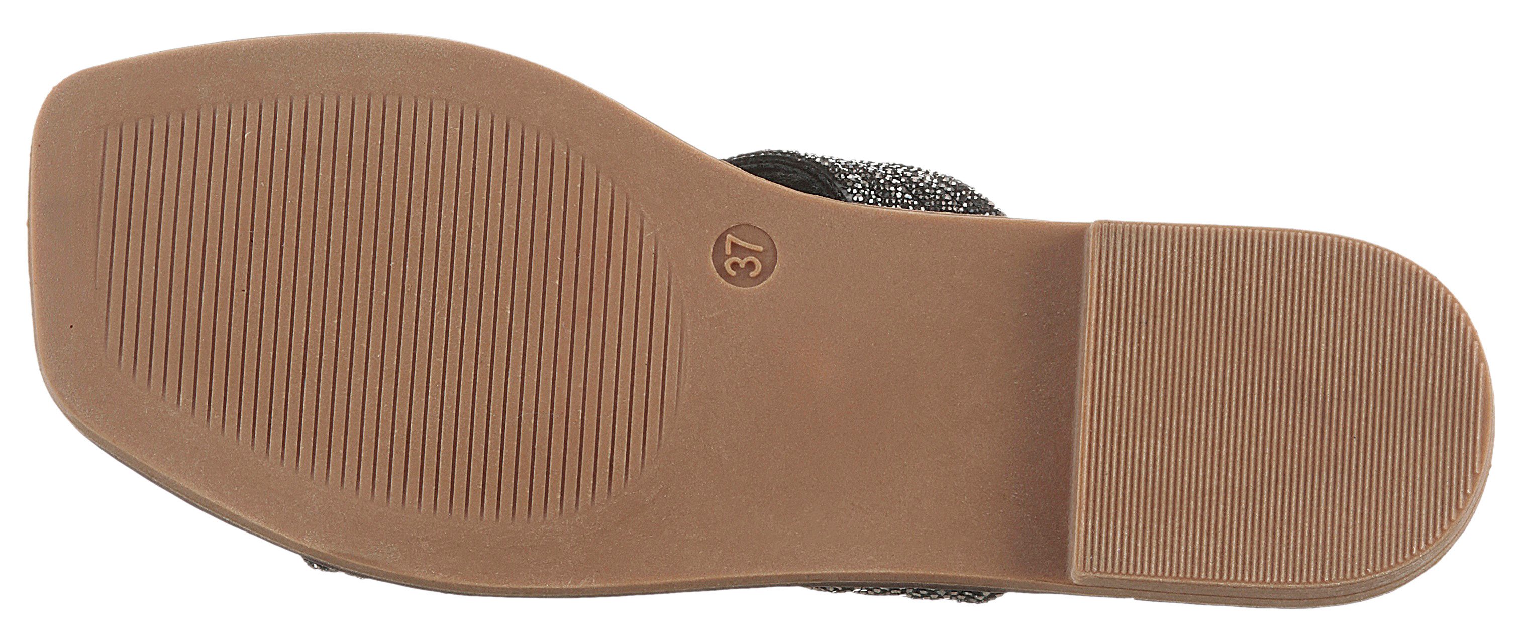 Aniston SHOES Slippers , flat, zomerschoen, strand schoen, glitterstenen - nieuwe collectie