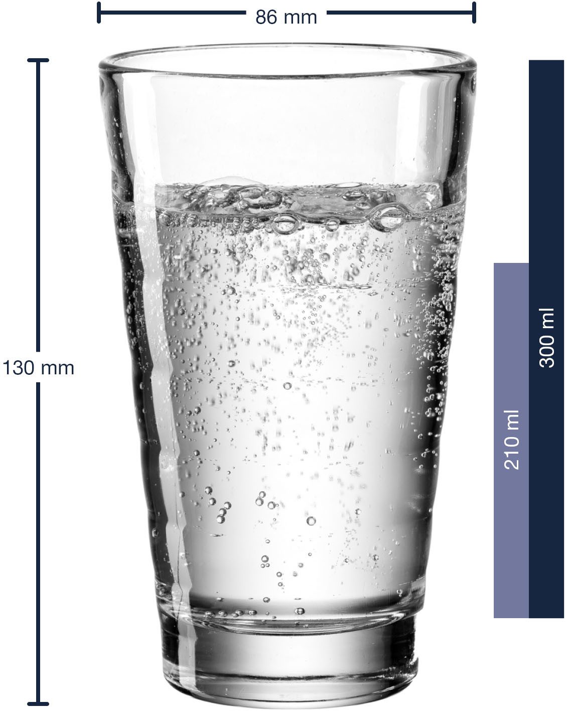 LEONARDO Glazenset Onda elk 6 kleine en grote bekers (set, 12-delig)
