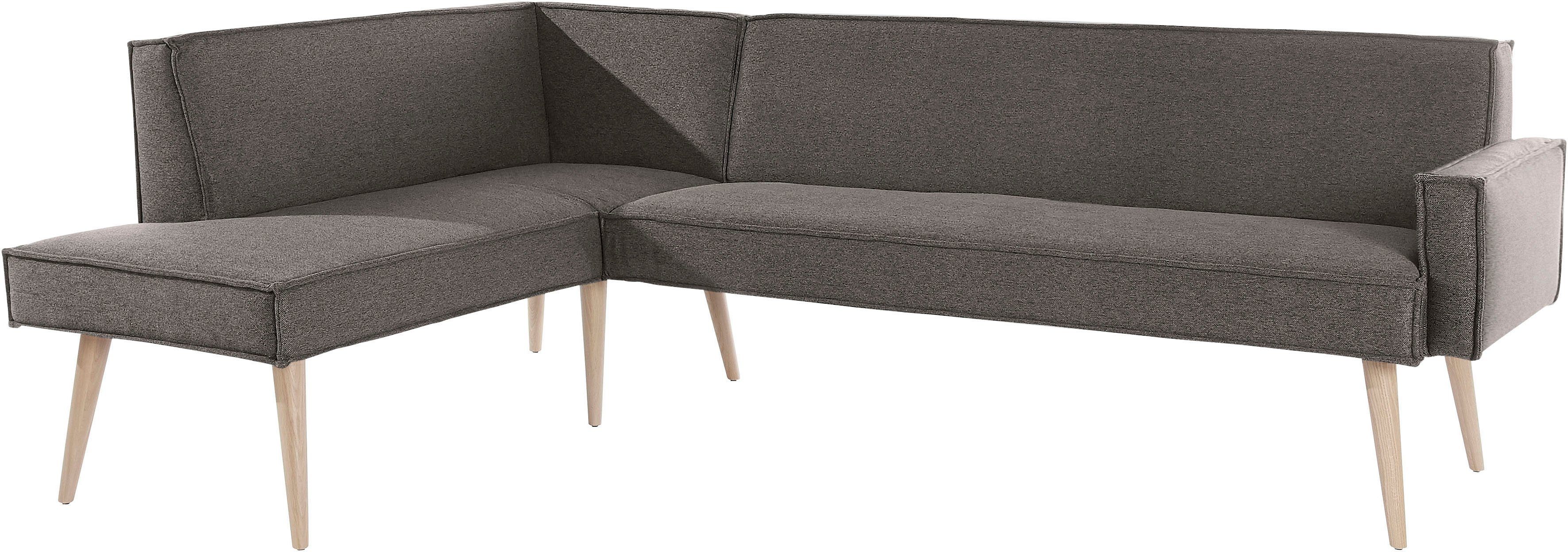 exxpo - sofa fashion Hoekbank Lungo, moderne paspelnaad, comfortabel en elegant, hoge houten voet