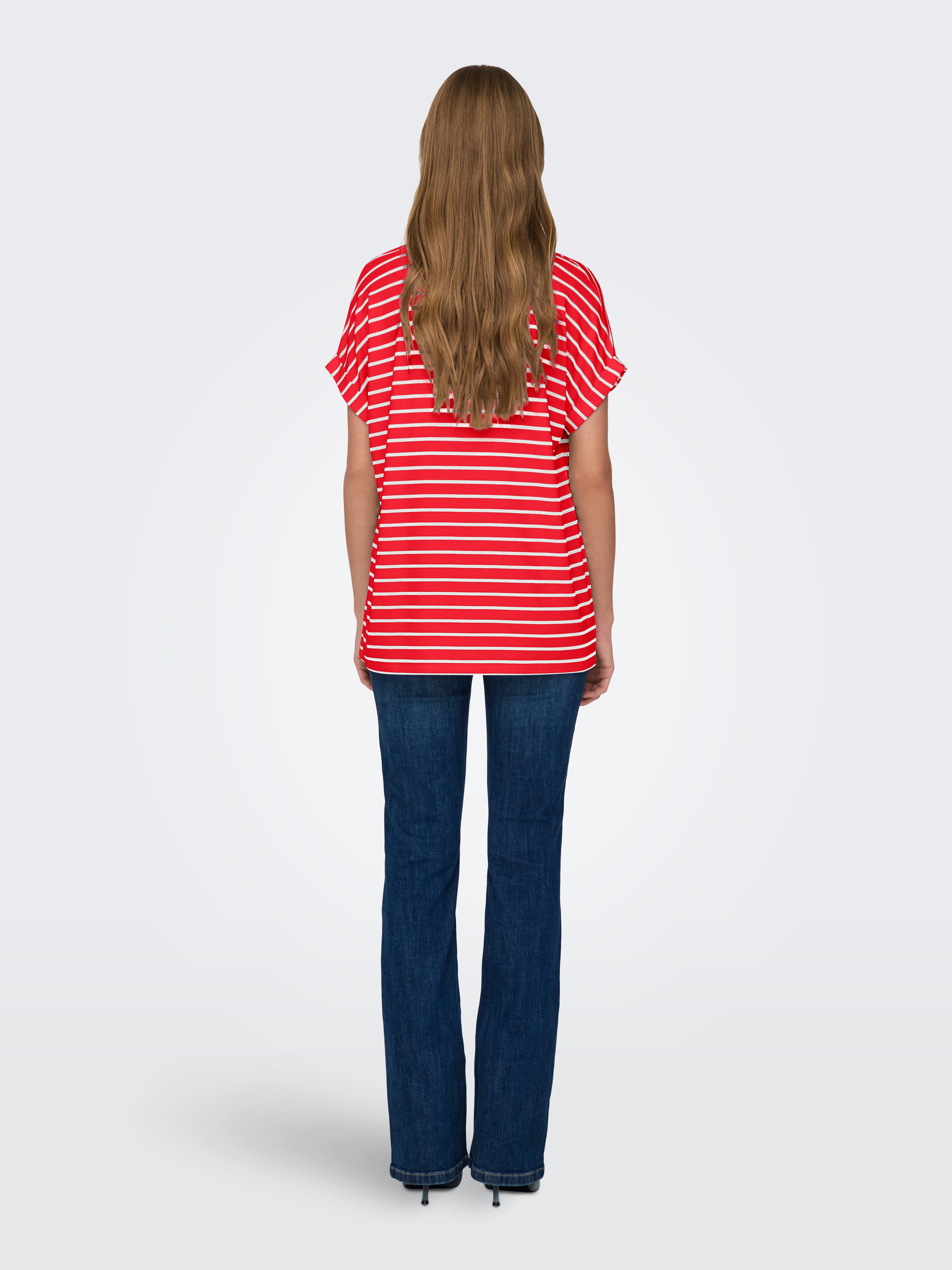 Only Shirt met V-hals ONLMOSTER V-NECK TOP JRS