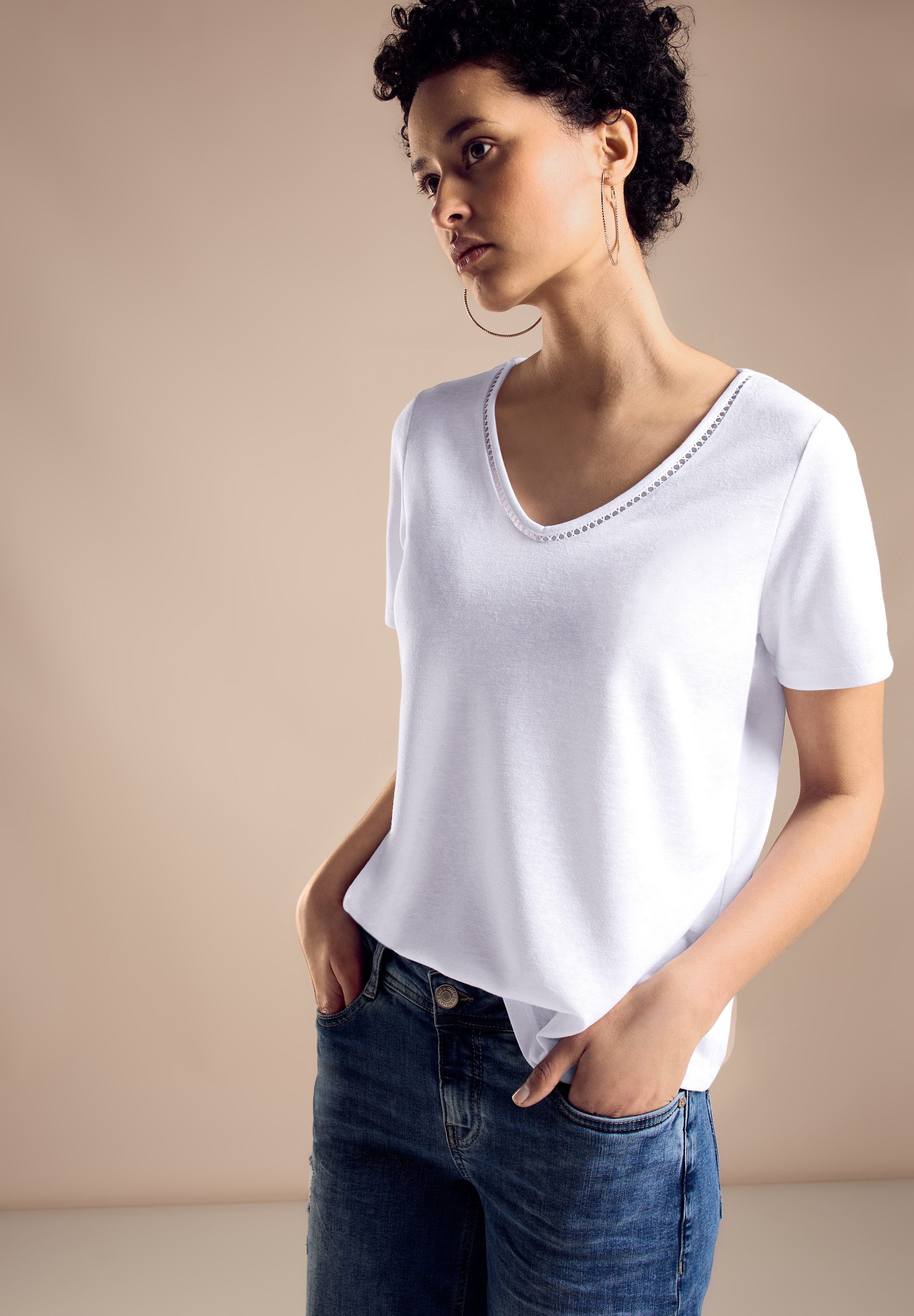 STREET ONE T-shirt met viscose