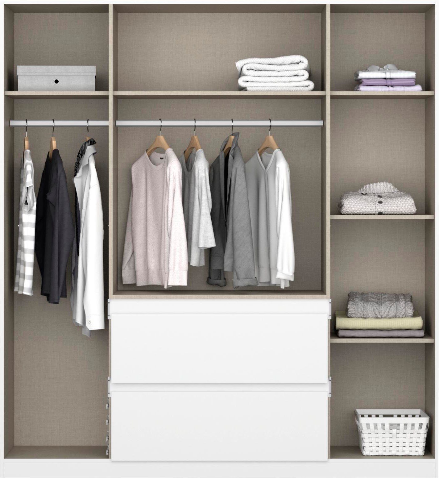 rauch Draaideurkast Kledingkast kast garderobe waskast NIDDA met moderne grepless front en push-to-open functie made in germany