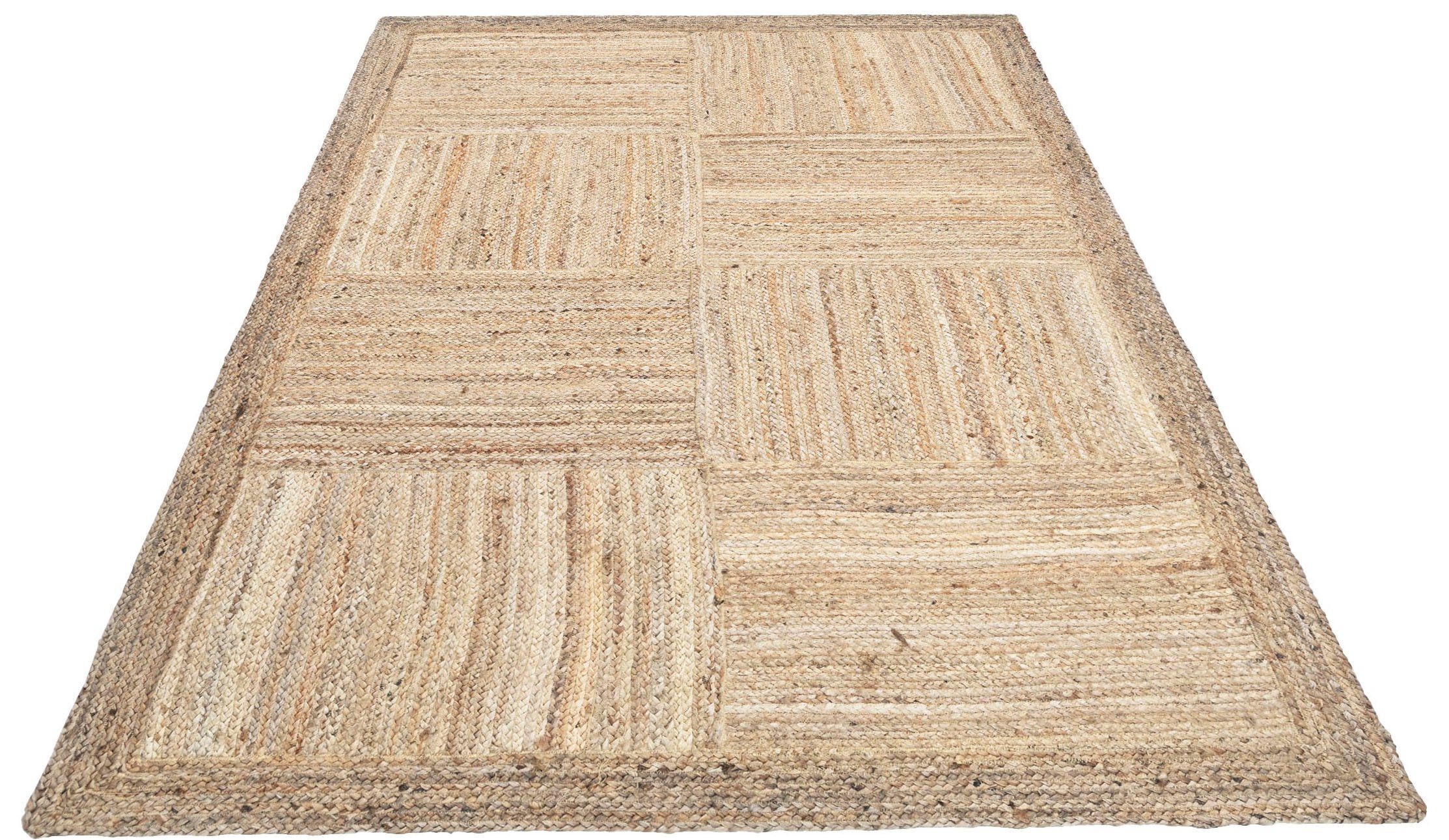 Guido Maria Kretschmer Home&Living Vloerkleed Melati, van 100% jute, natuurlijke vezels Natuurproduct, ruit met randdessin, woonkamer, slaapkamer, eetkamer