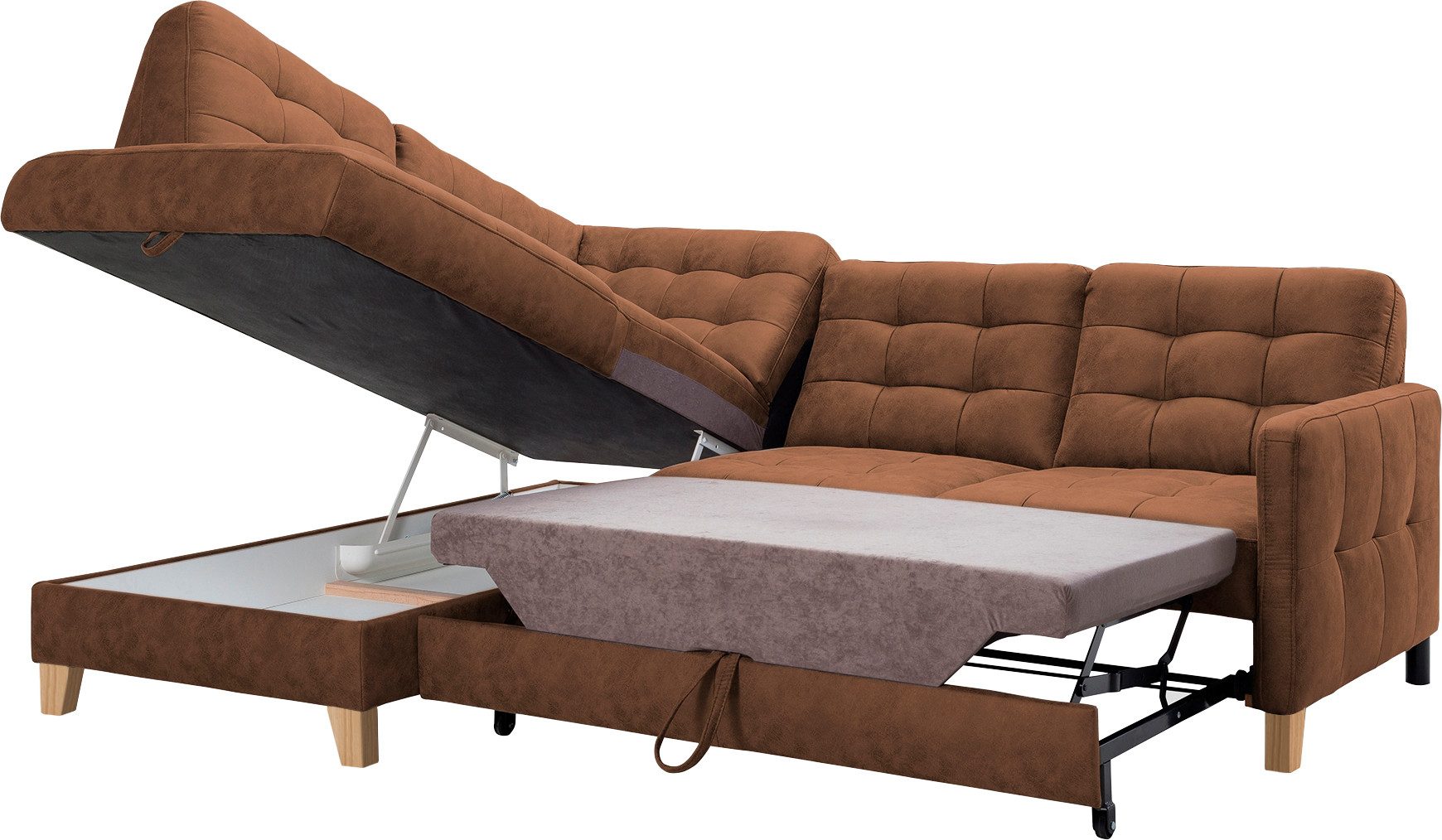 exxpo - sofa fashion Hoekbank Elio, compact en comfortabel, handig, tijdloos design, L-vorm