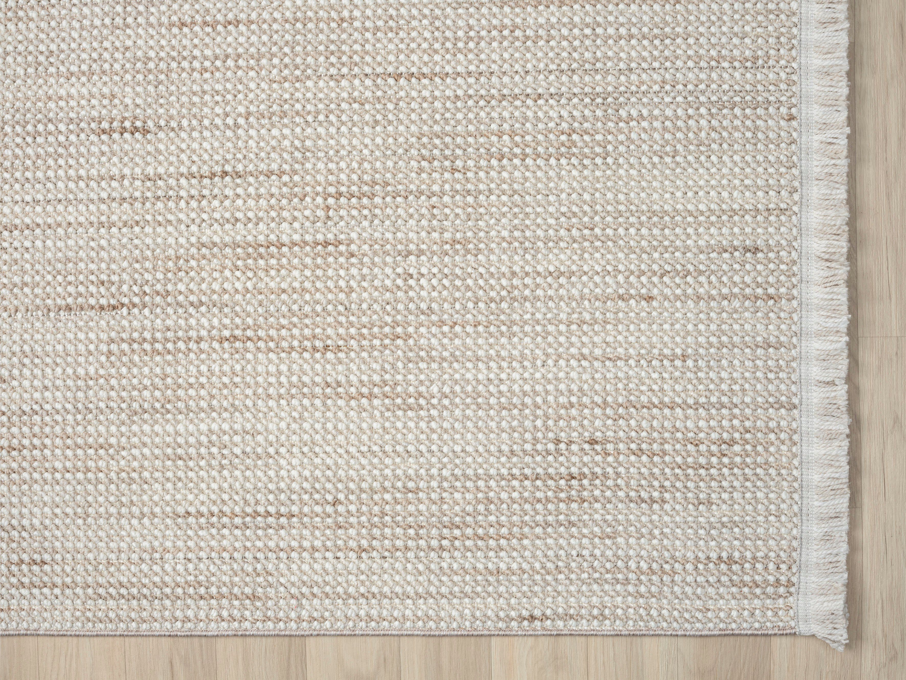 Myflair Möbel & Accessoires Vloerkleed AVA Uni-kleuren, gemêleerd, sisal-look, ook in rond verkrijgbaar, met franjes