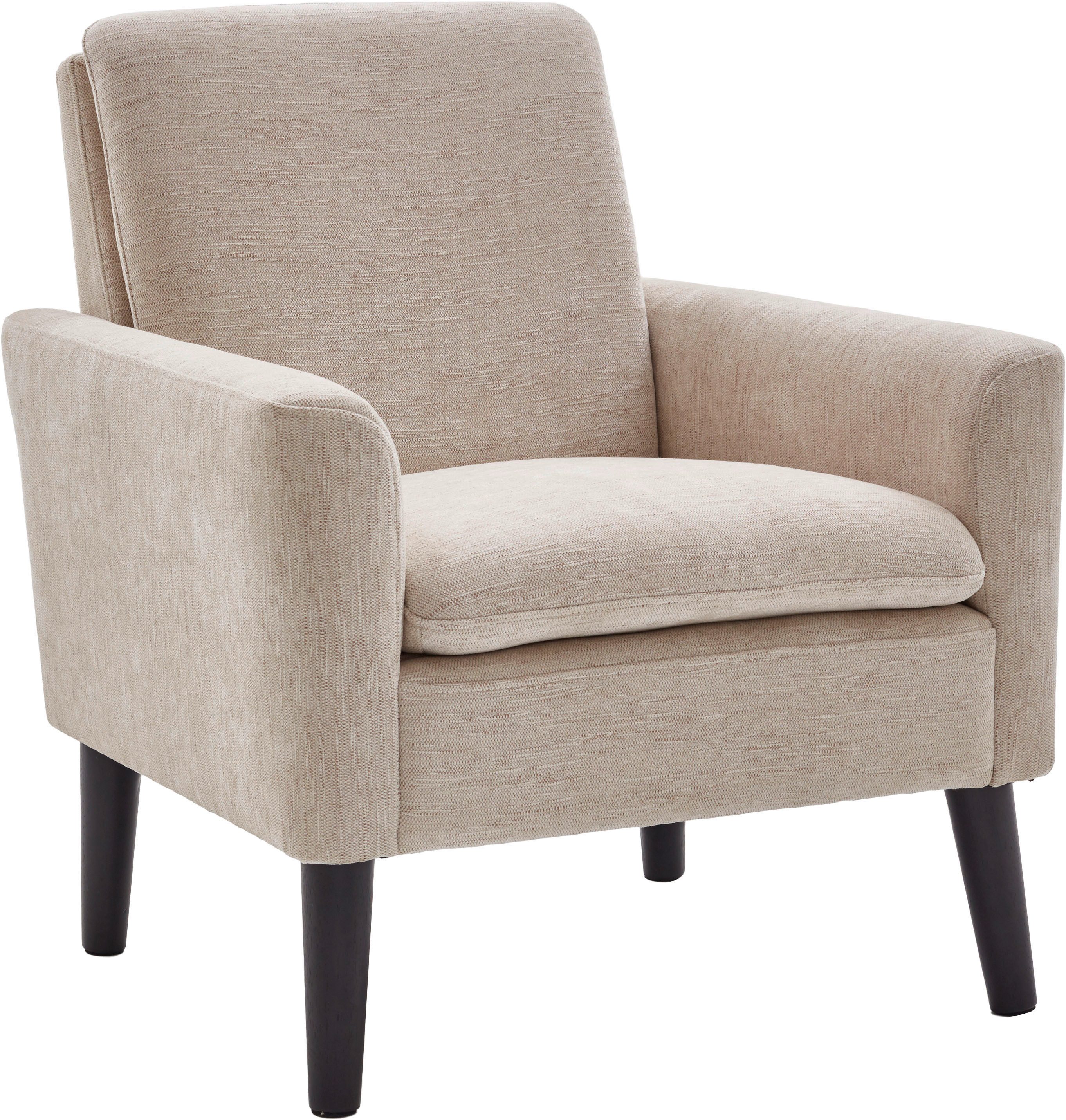ATLANTIC home collection Fauteuil Kimmy met chenillebekleding, vrij plaatsbaar, hoog zitcomfort