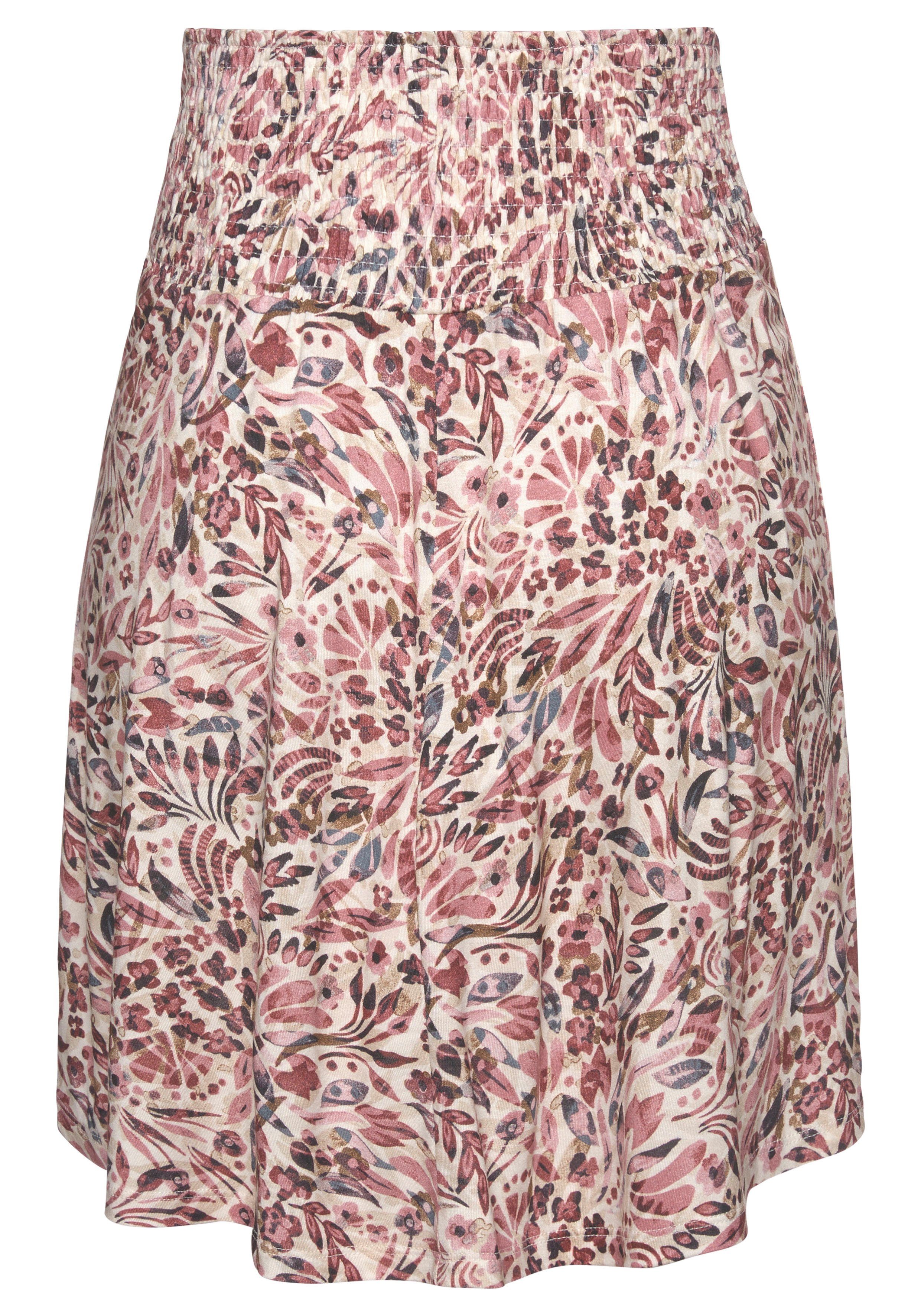 Vivance Jerseyrok met bloemenprint, mini rok, zomerrok