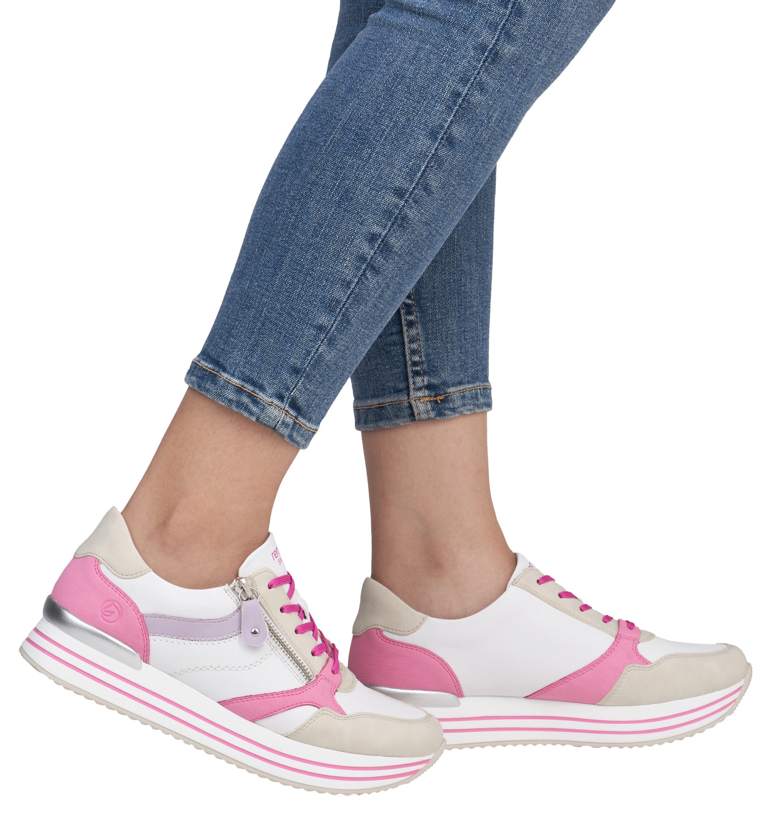 Remonte Plateausneakers vrijetijdsschoen, lage schoen, veterschoen met losse zachte inlegzool