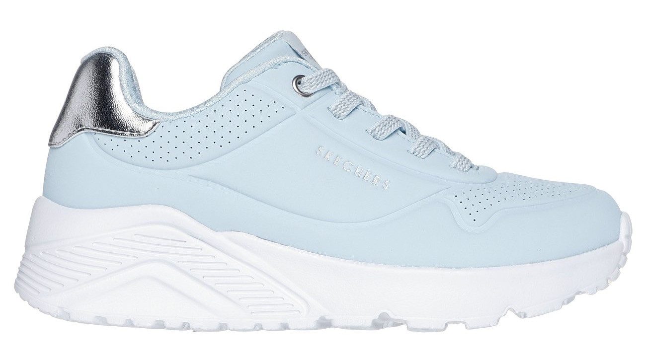 Skechers Sneakers UNO LITE , veterschoenen, plateausneaker met metallic, maat sjabloon om te downloaden