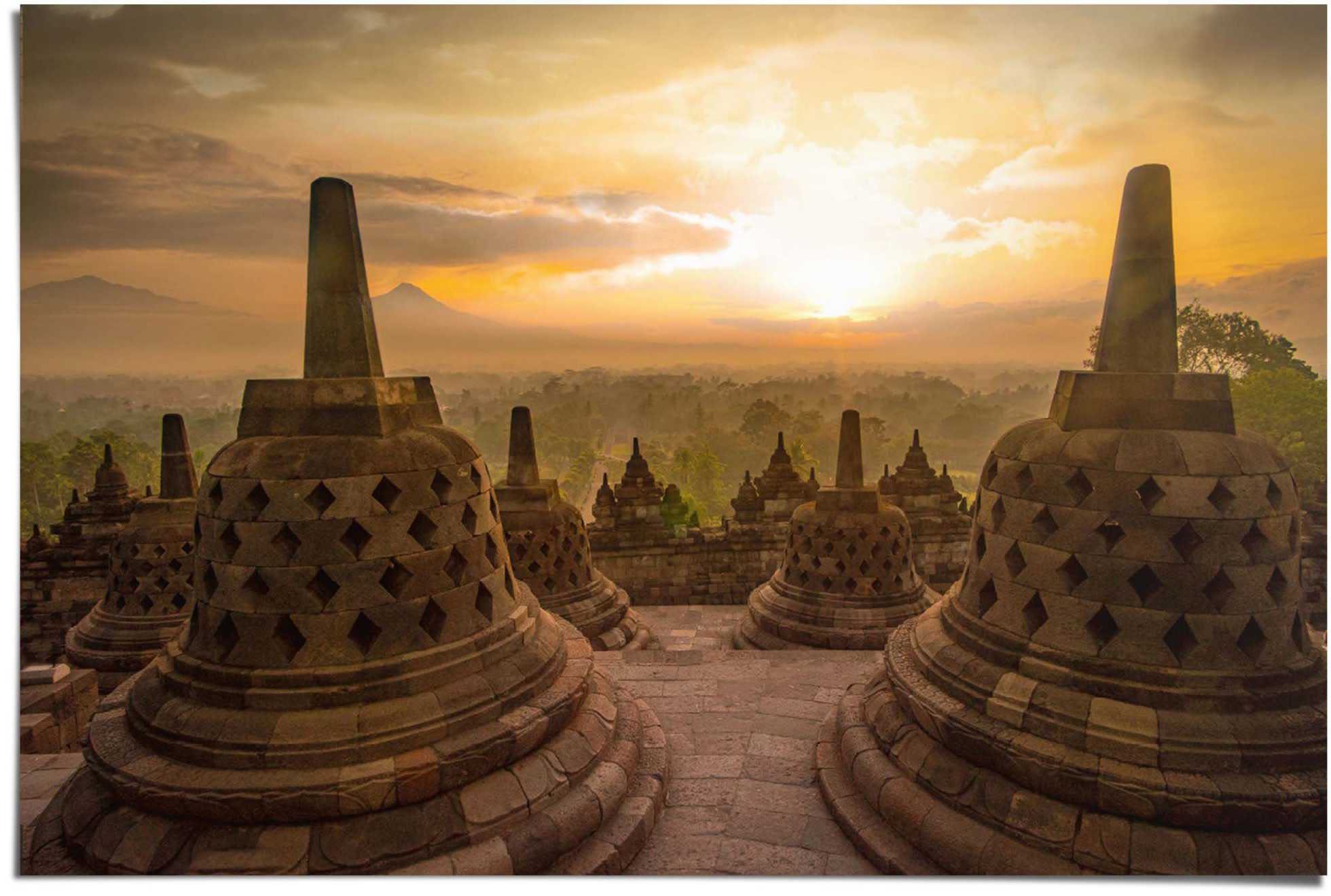 Reinders! Poster Stoepa Borobudur deurposters geel