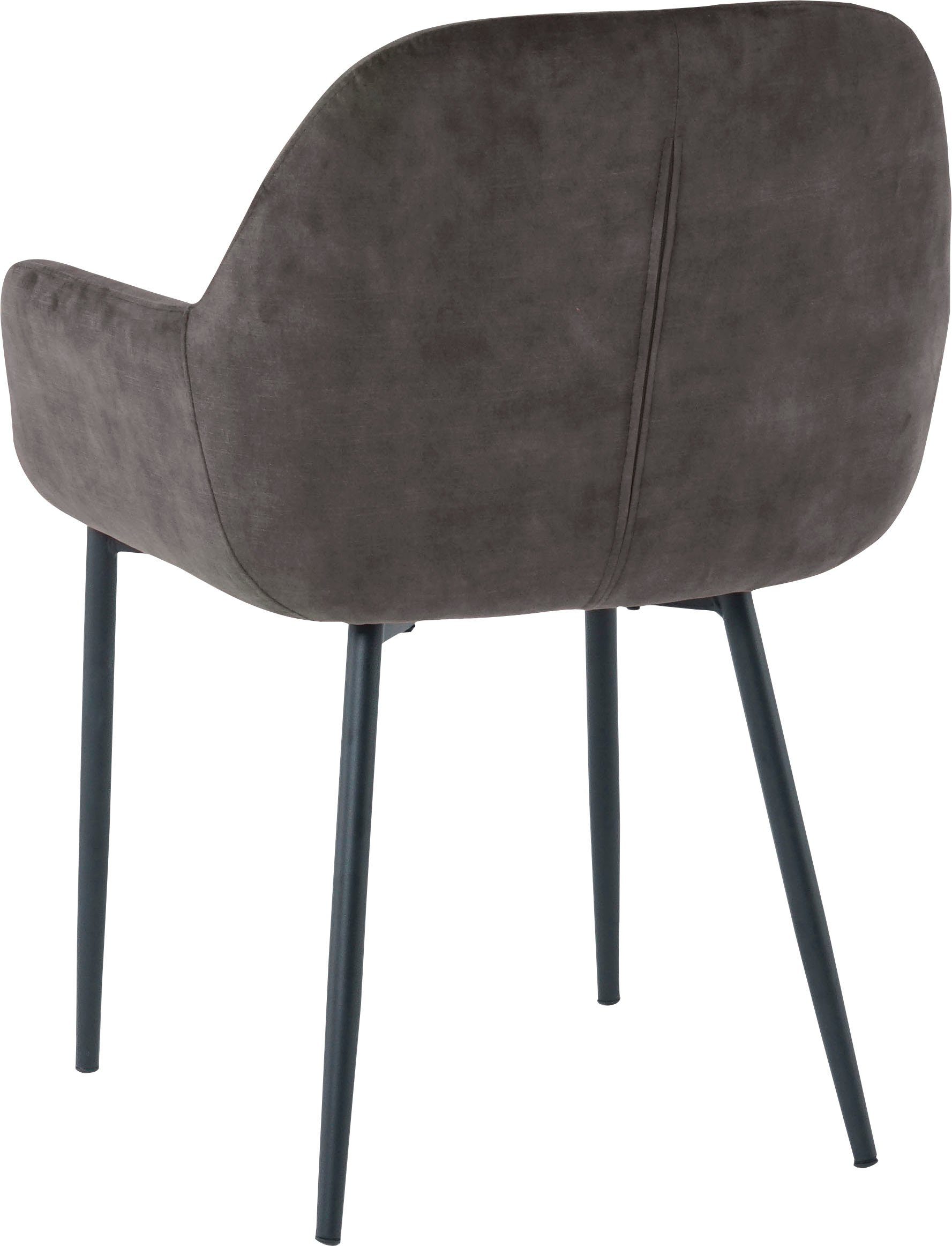 SIT Stoel met armleuningen glamoureuze bekleding in fluwelige look (set, 2 stuks)