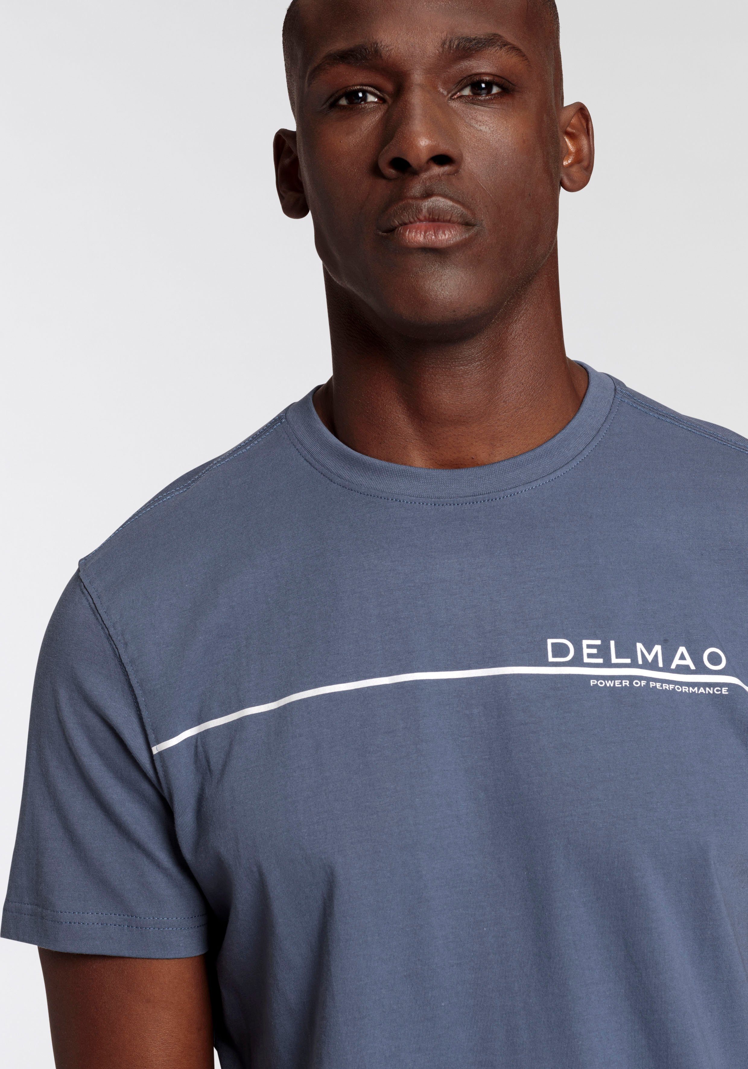 DELMAO T-shirt Korte mouw, met coole print, ronde halslijn, van 100% katoen