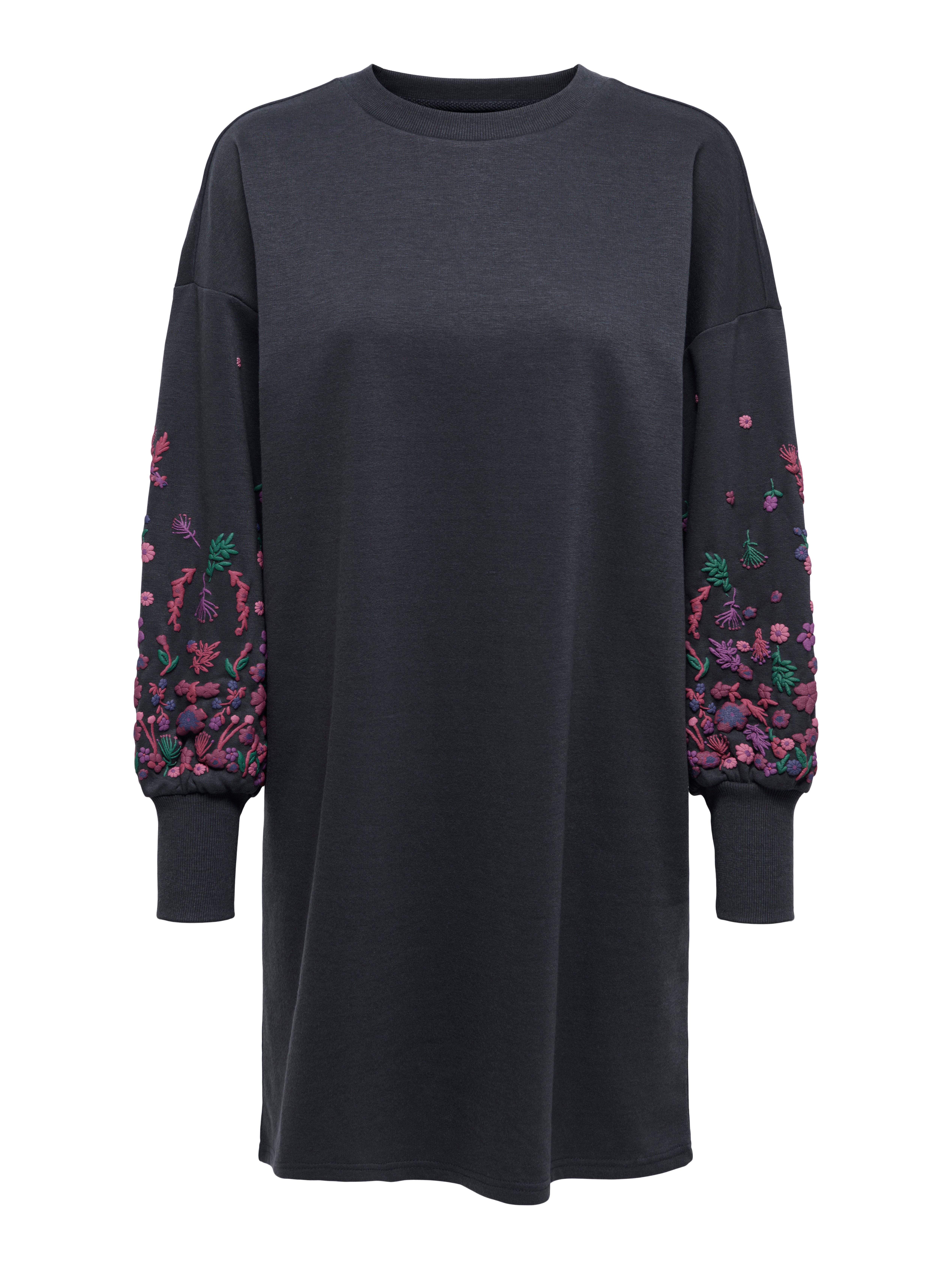 Only Sweatjurk ONLBROOKE LS SHORT DRESS FLOWER SWT NOOS