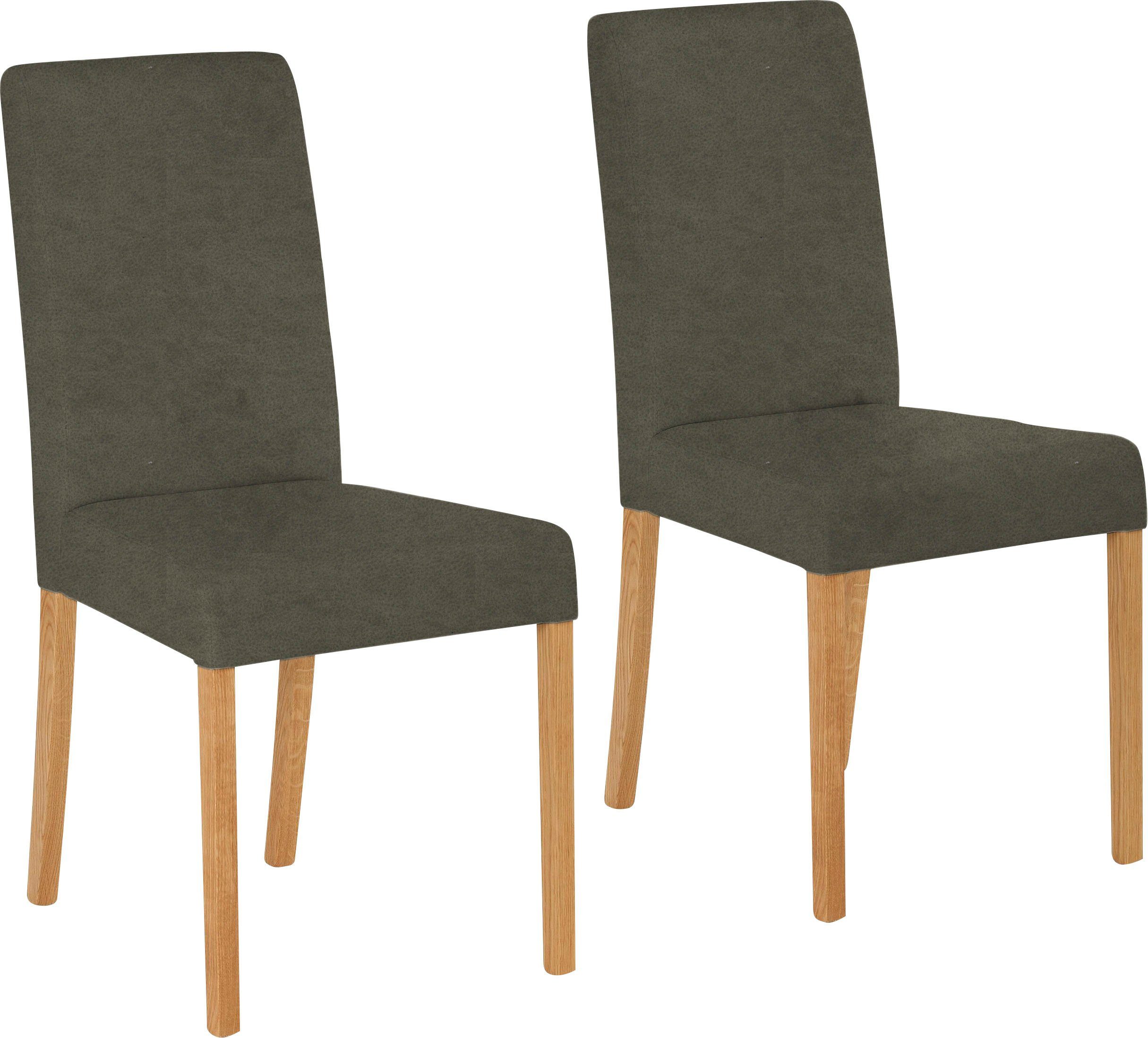 Home affaire Stoel met 4 poten Bologna Frame van massief hout (set) houten stoelen groen