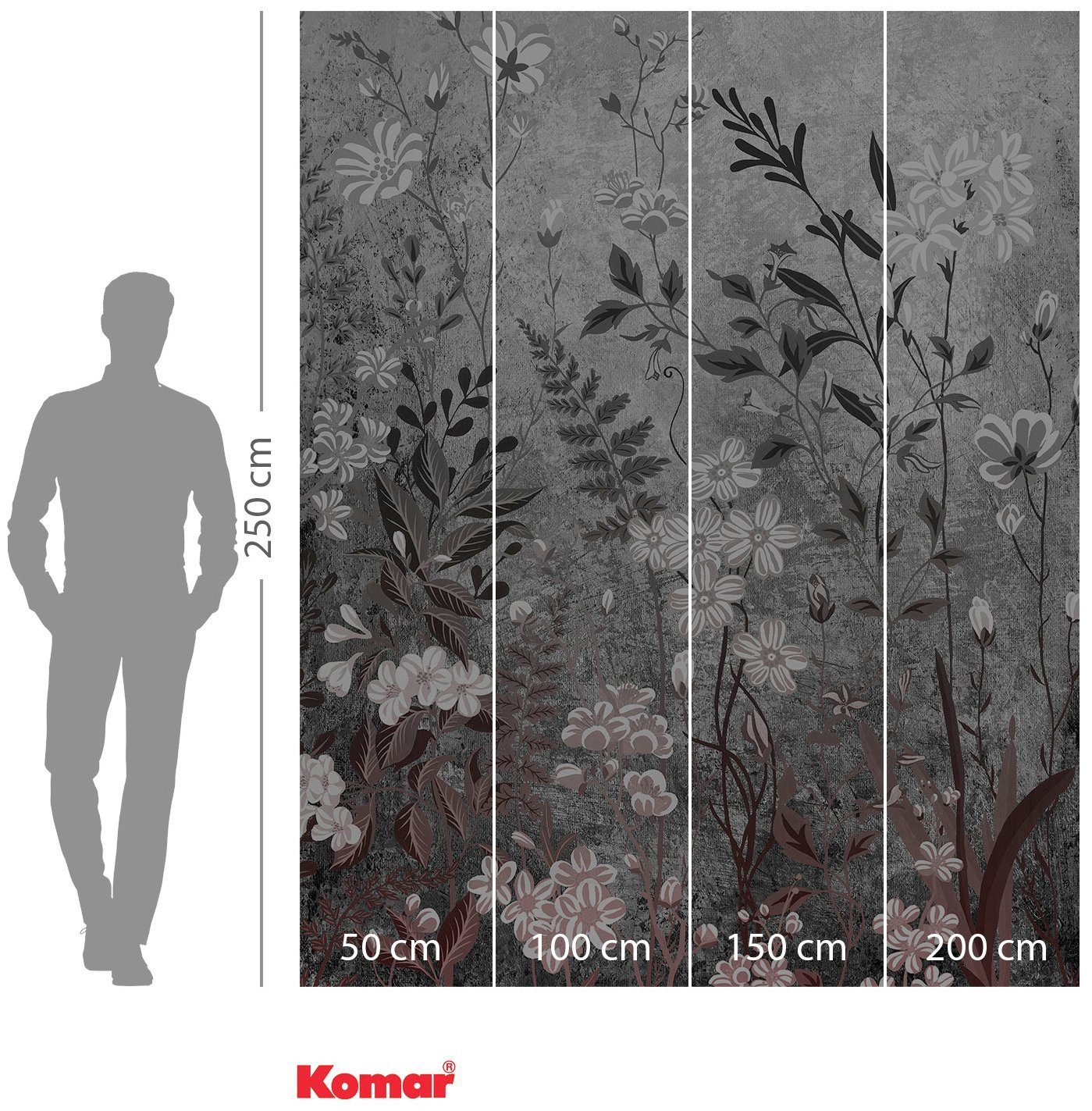 Komar Vliesbehang Digitale print vlies - Moonlight Flowers - Afmeting 200 x 250 cm (1 stuk)