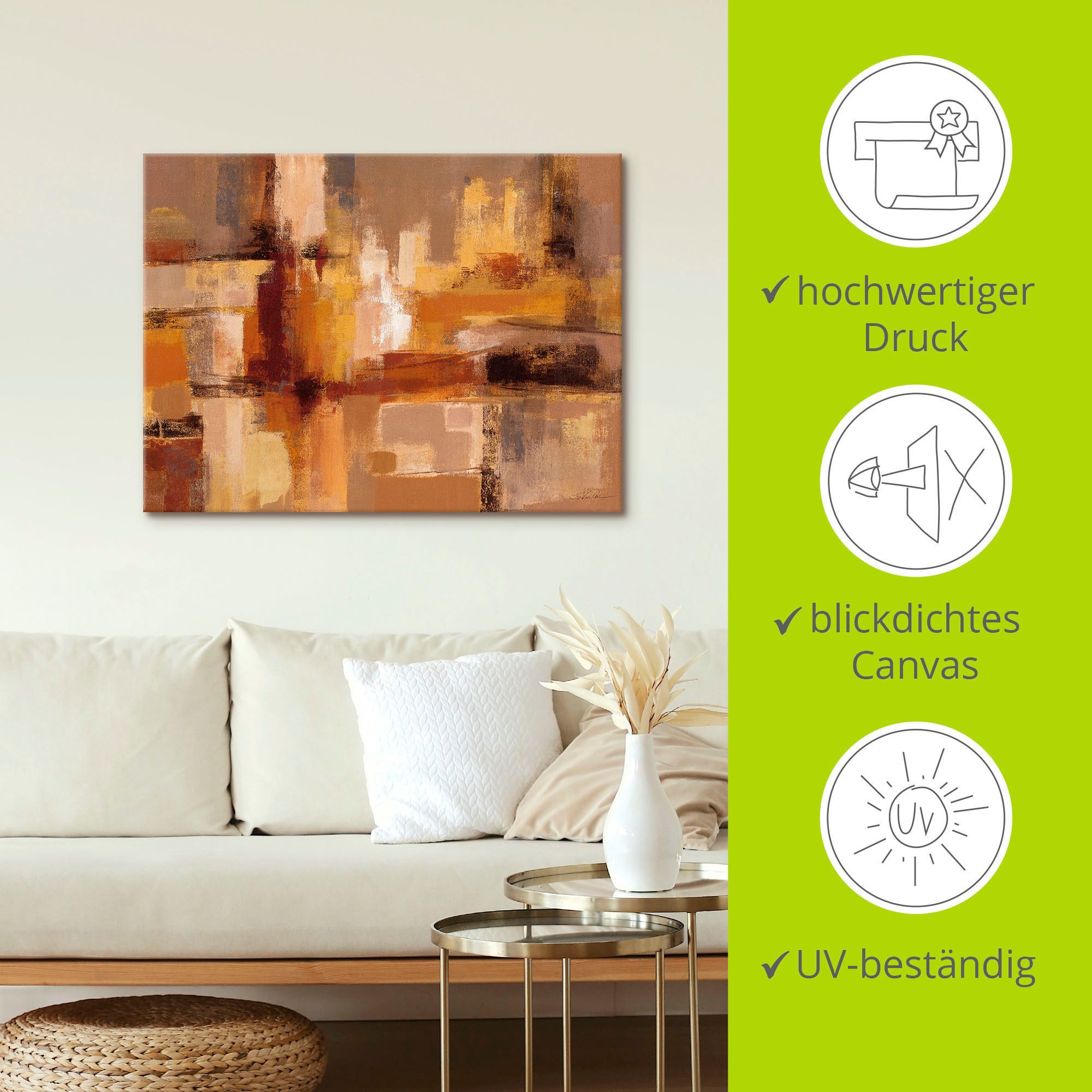 Artland Artprint op linnen Zandkastelen gespannen op een spieraam