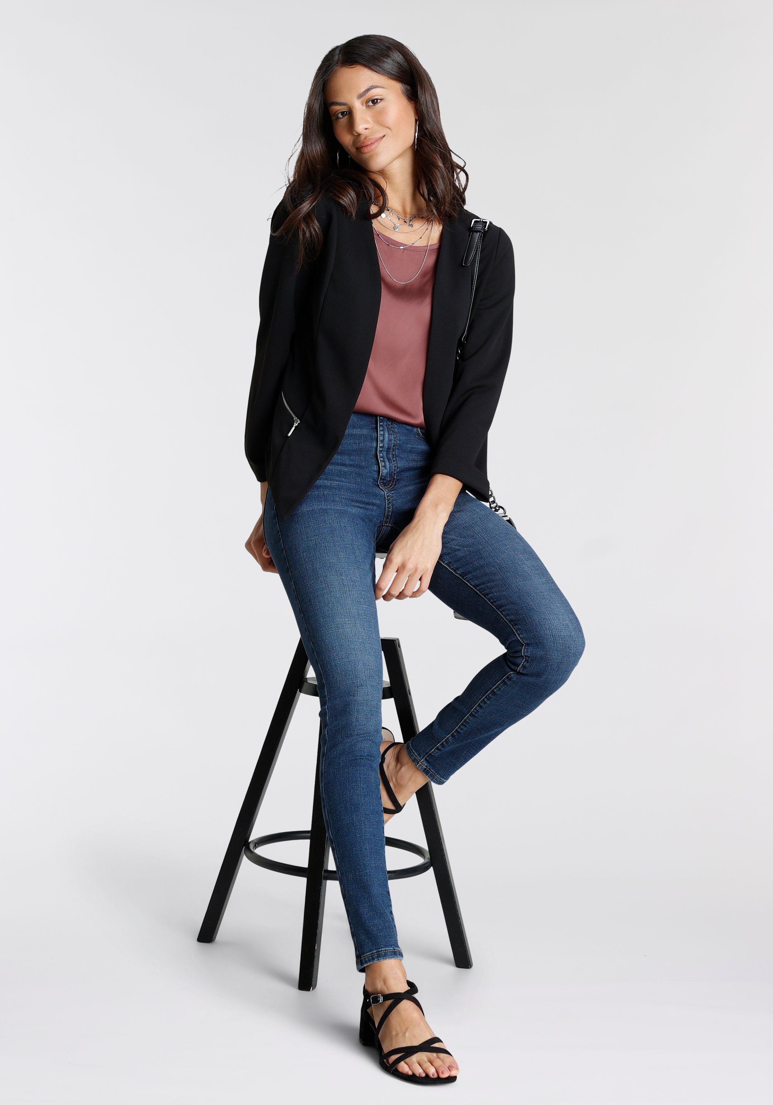 Laura Scott Shirtblouse van satijn en jersey