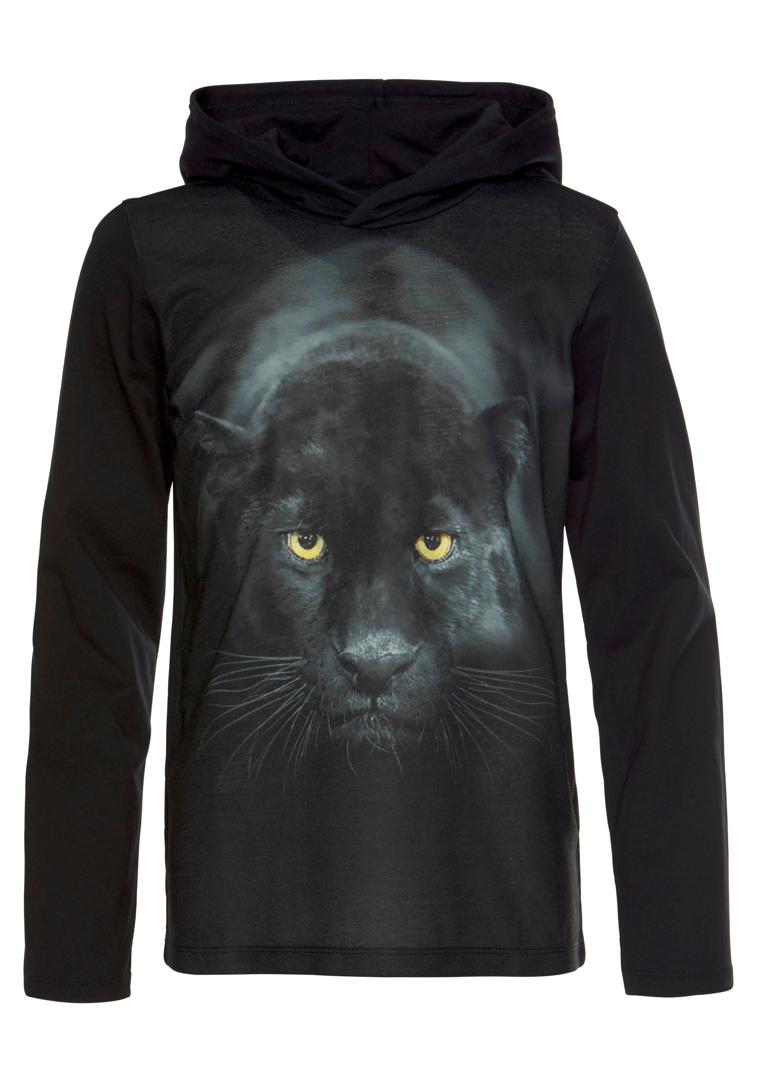 KIDSWORLD Capuchonshirt Panter Lange mouwen, basic pasvorm, met kleurrijke print, van katoen