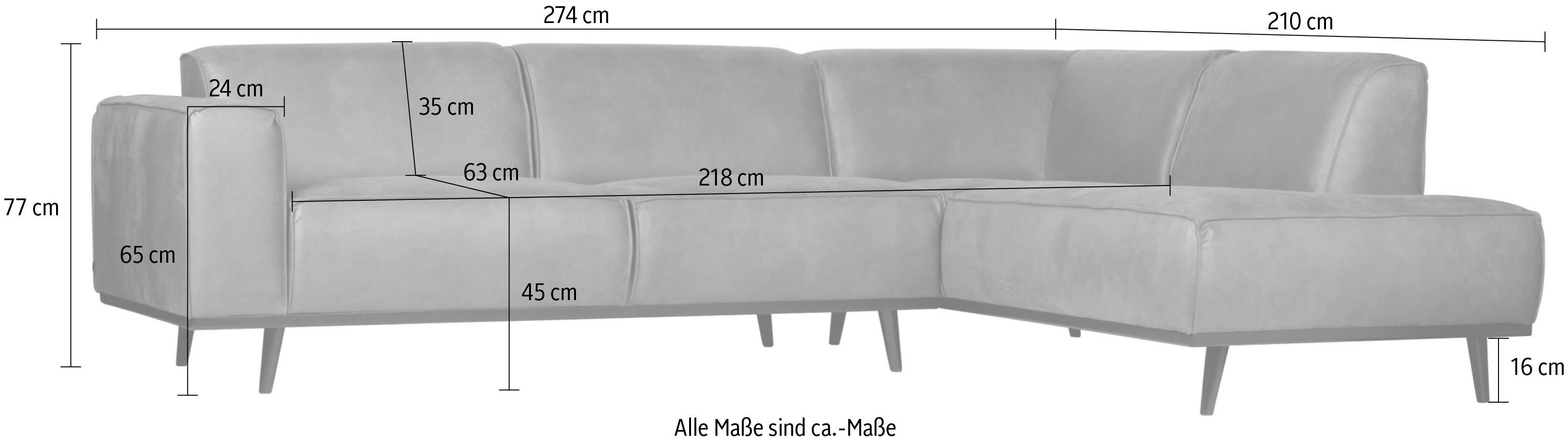 WOOOD Hoekbank Statement vrijstaand, h 77 cm x b 274 cm