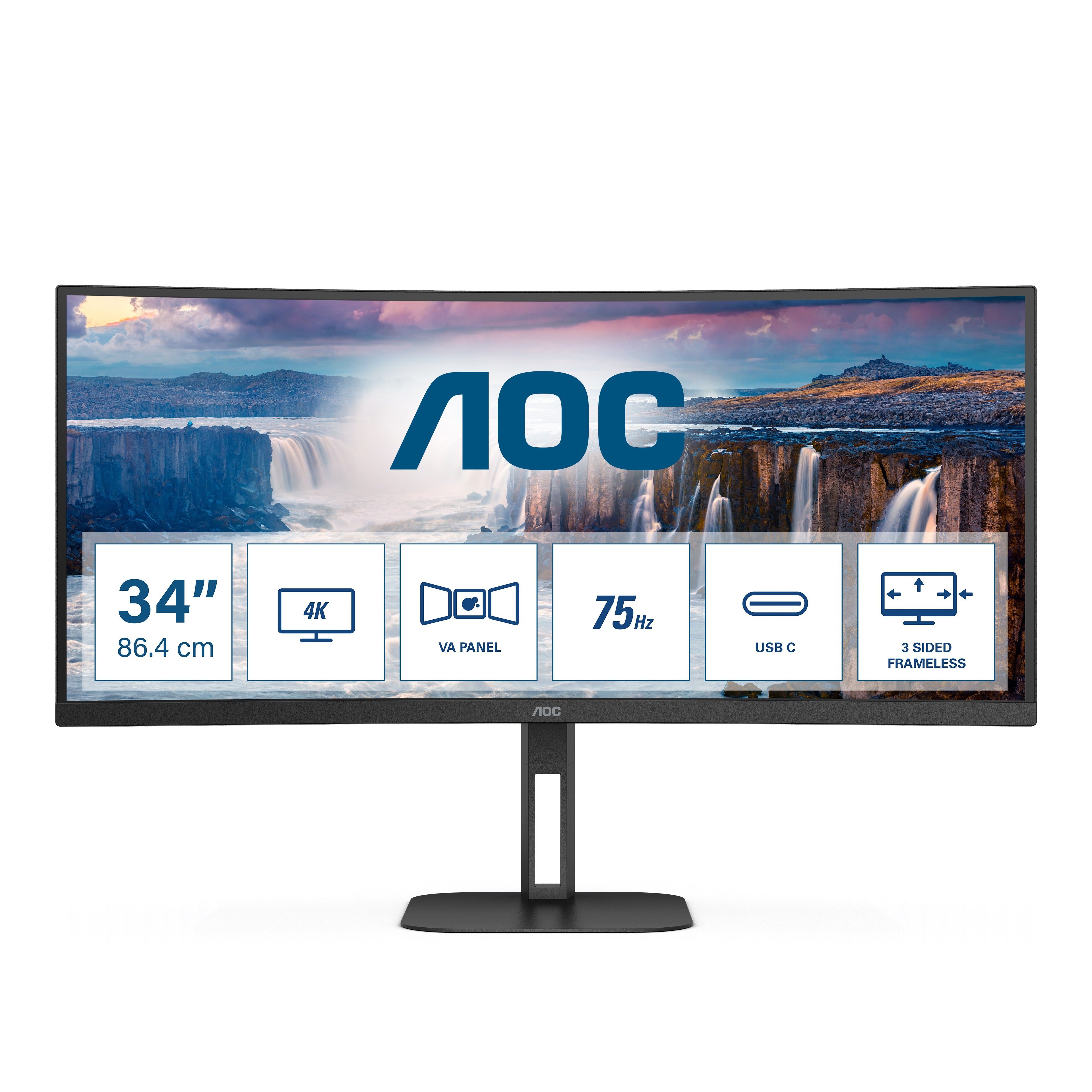 AOC Curved-gaming-monitor CU34V5C/BK, 86,3 cm / 34"