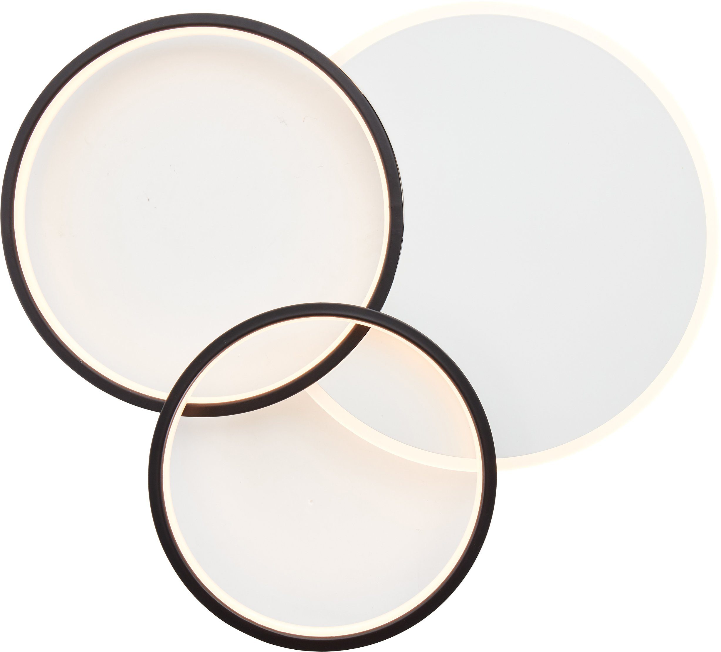 Brilliant Leuchten Led-plafondlamp Davinson Ø 55 cm, 4700 lm, warmwit licht, metaal, kunststof, wit/zwart (1 stuk)