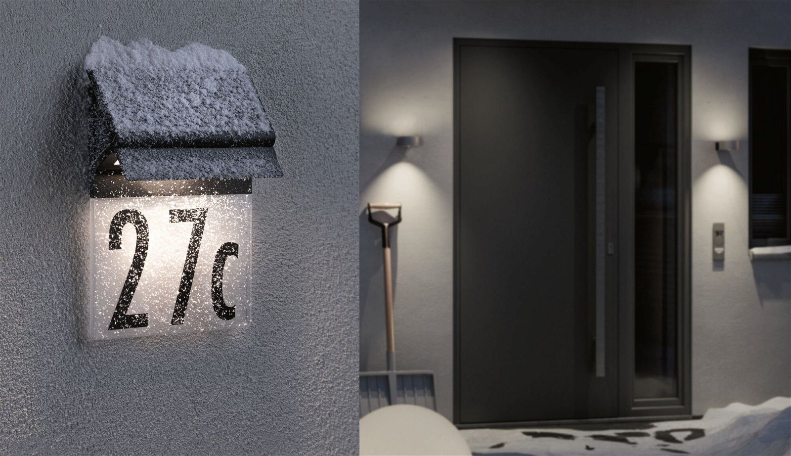 Paulmann Led-wandlamp voor buiten Solar Huisnummerlamp Neda IP44 3000K 14lm Zwart (1 stuk)