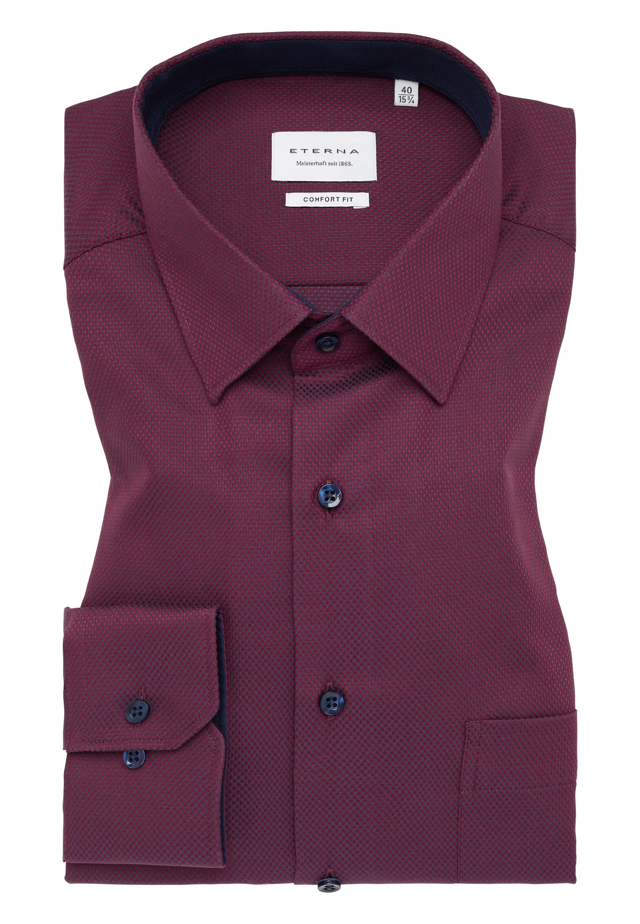 Eterna Overhemd met lange mouwen Comfort fit NON IRON (strijkvrij)
