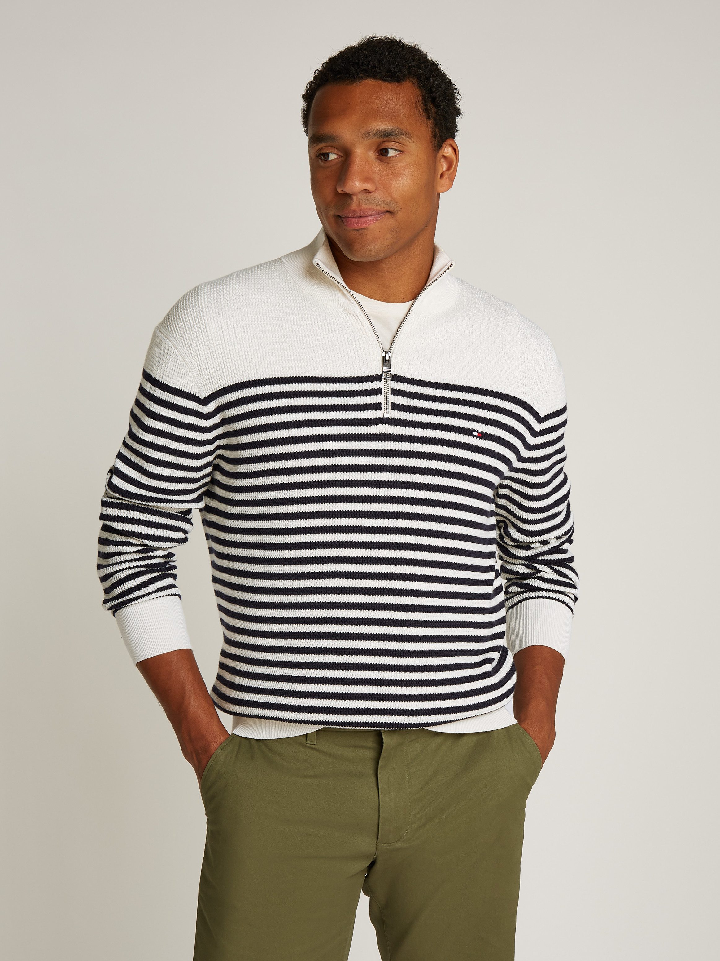 Tommy Hilfiger Schipperstrui RACKING STRUCTURE ZIP MOCK