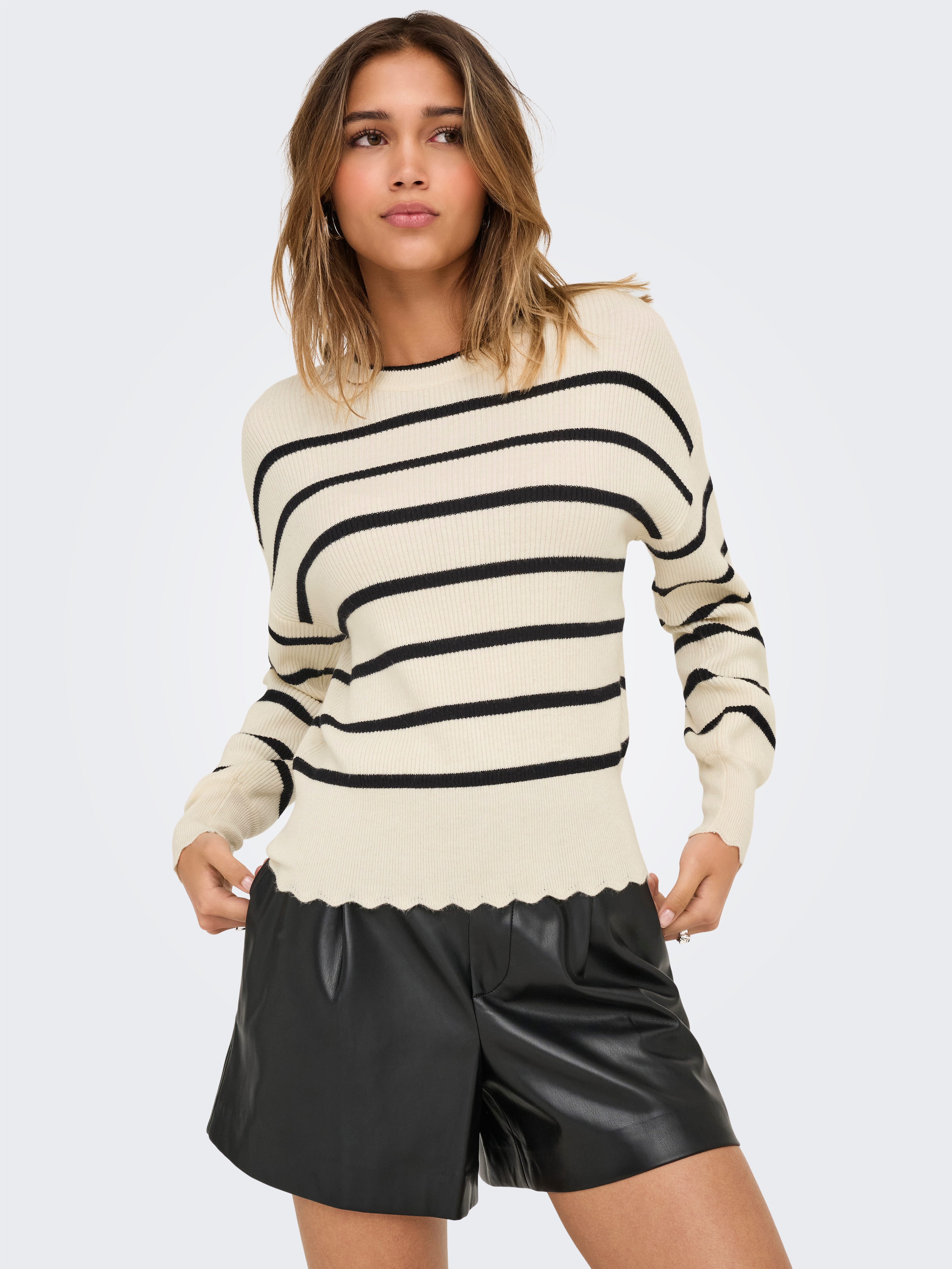 Only Trui met ronde hals ONLIBI LS O-NECK NOOS KNT