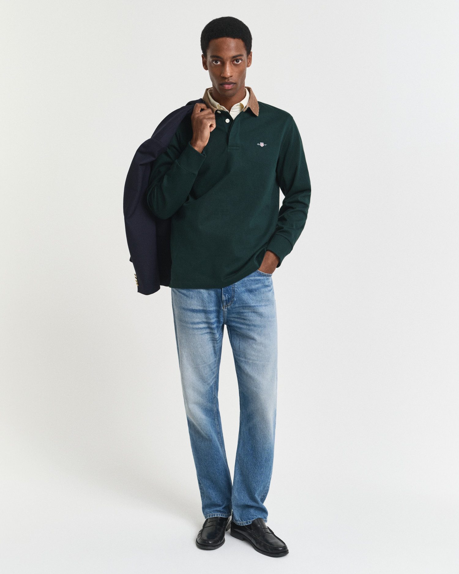 Gant Poloshirt met lange mouwen CORD COLLAR HEAVY RUGGER
