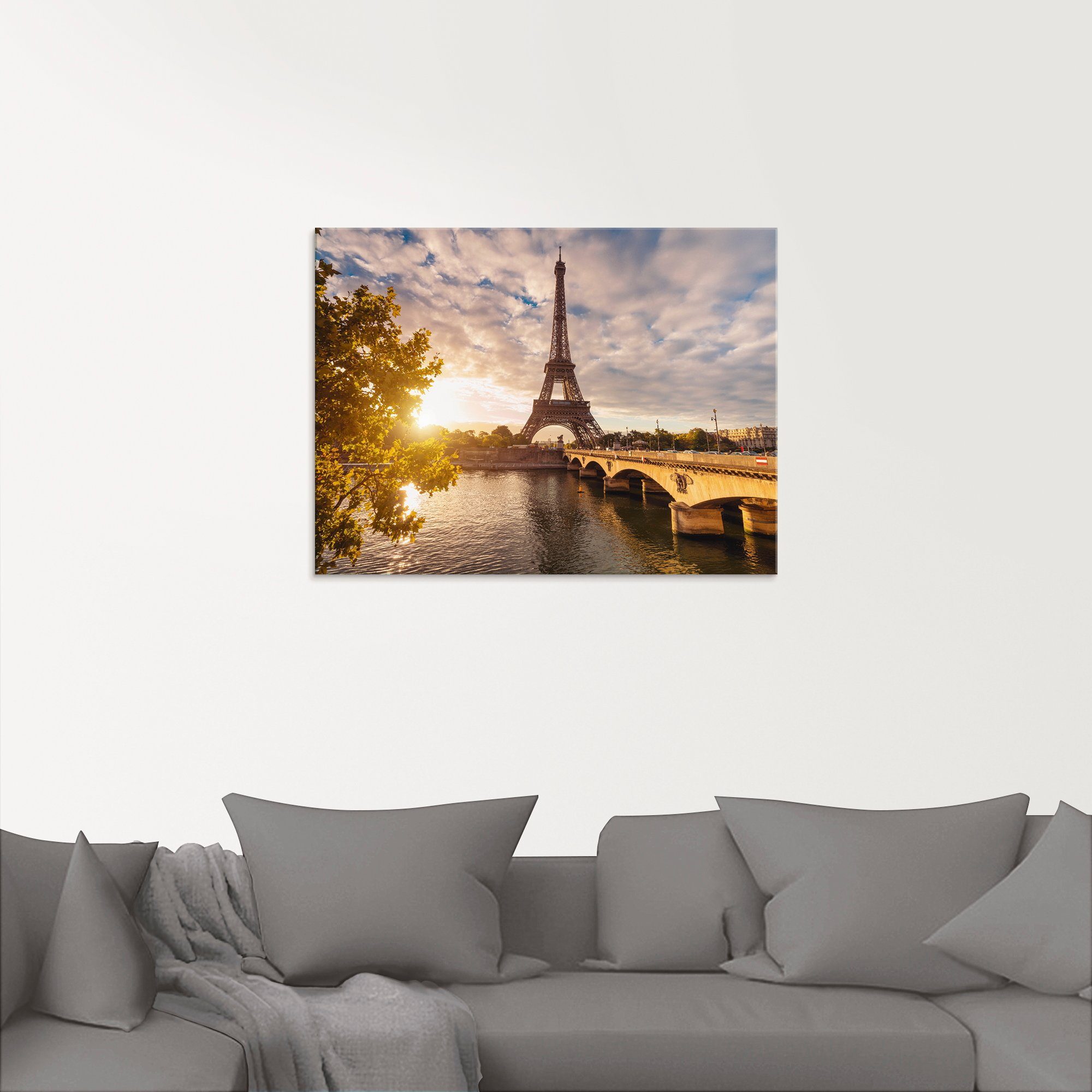 Artland Print op glas Parijs Eiffeltoren II in verschillende maten