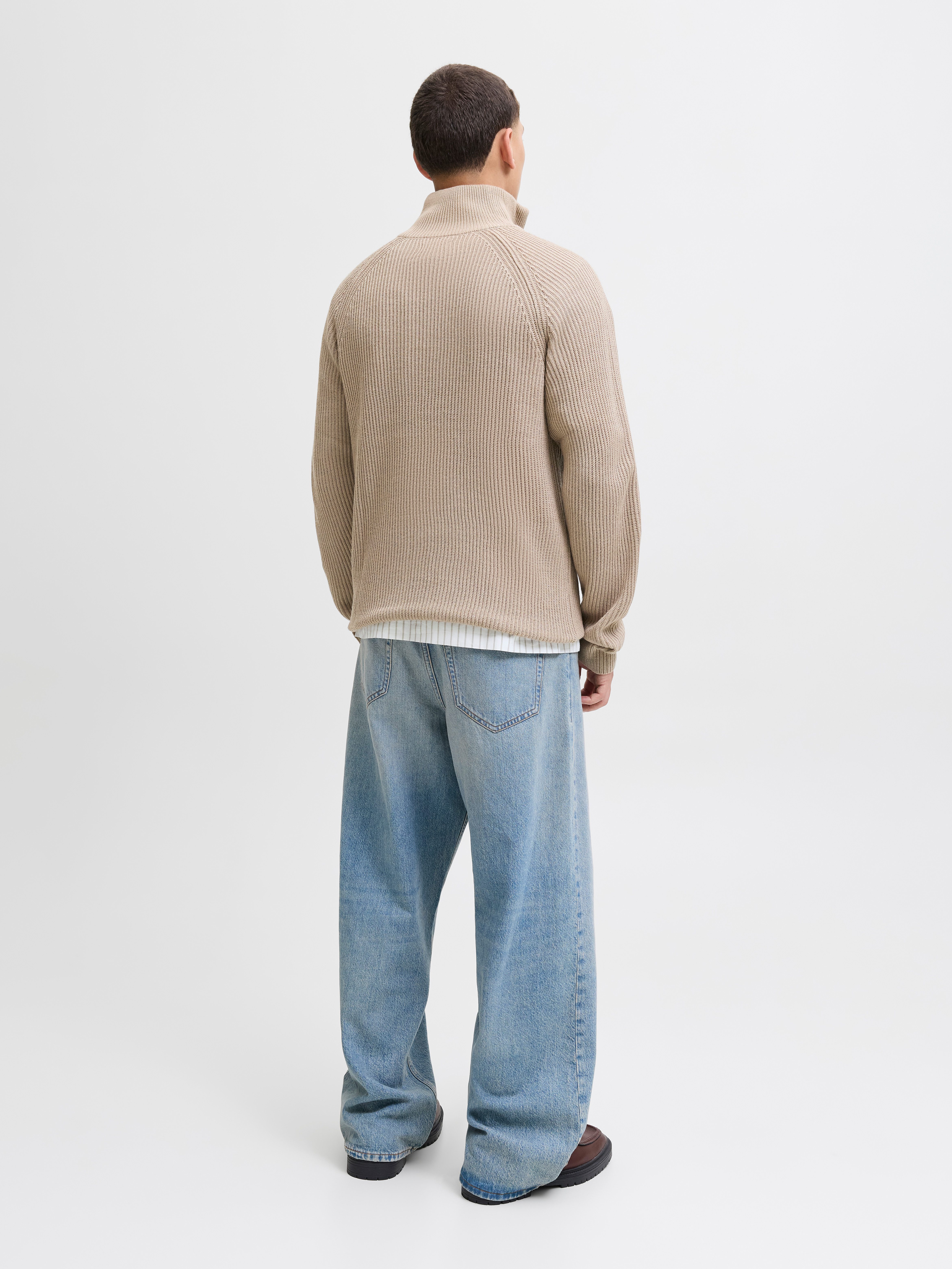 Jack & Jones Schipperstrui JJPANNEL KNIT HALF ZIP AW25