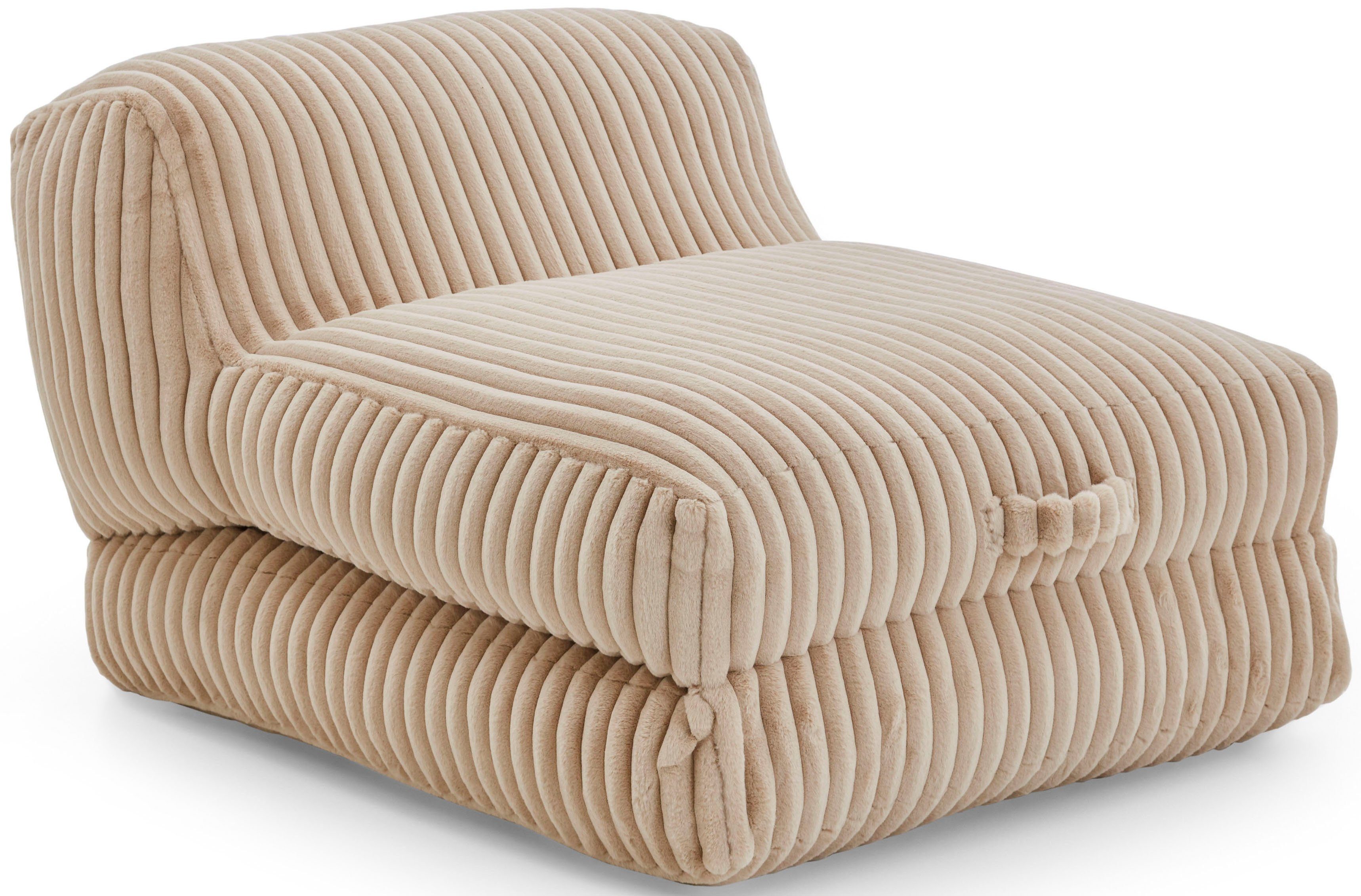 INOSIGN XXL-fauteuil Pia Loungestoel in Megacord, 2 maten, slaapfunctie en poef/voetenbank functie