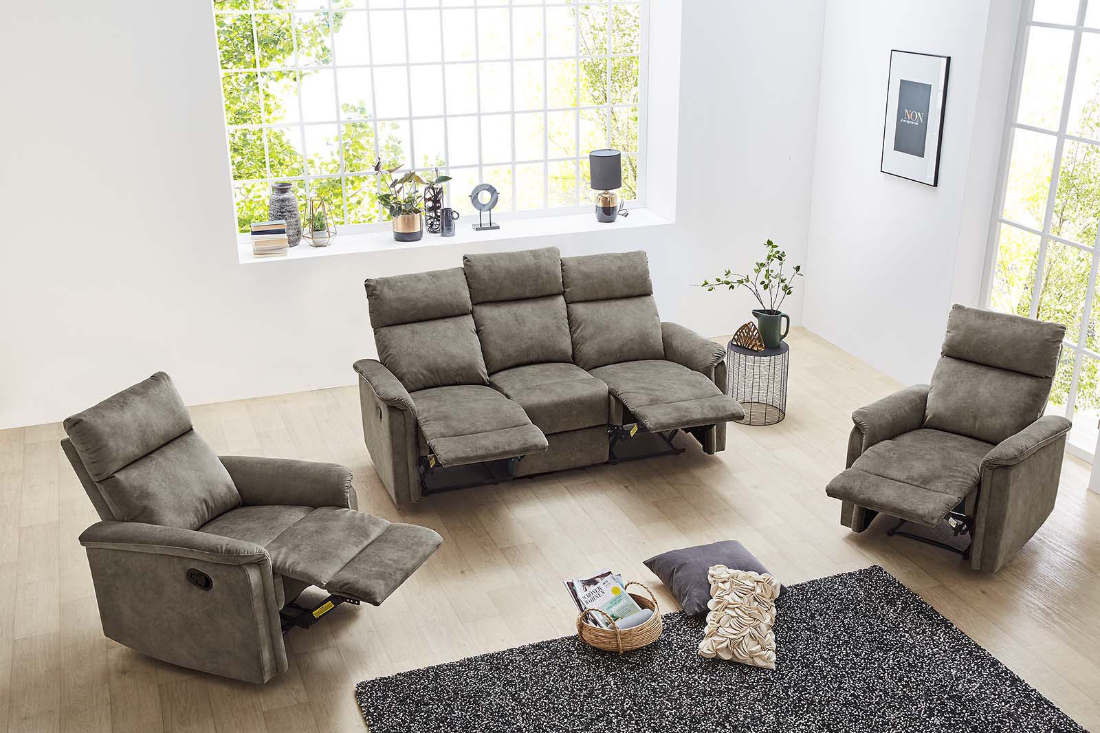 Jockenhöfer Gruppe 2-zitsbank Amrum Ligfunctie met halfautomatische relaxfunctie, TFK bekleding