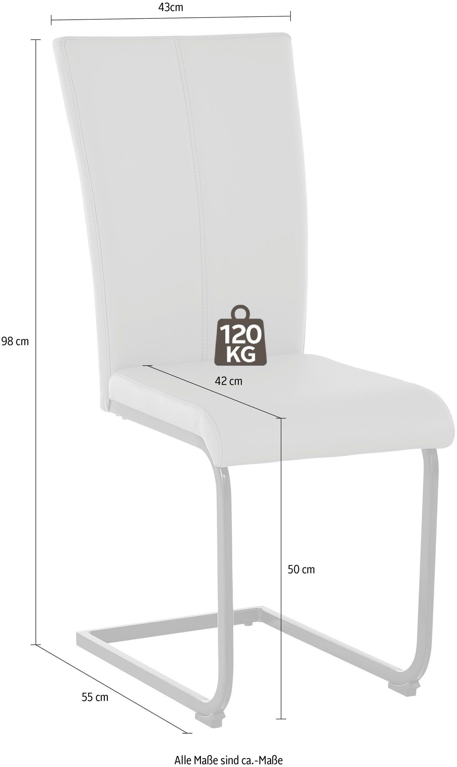Home affaire Vrijdragende stoel Oliver Stoel belastbaar tot 120 kg (set, 2 stuks)