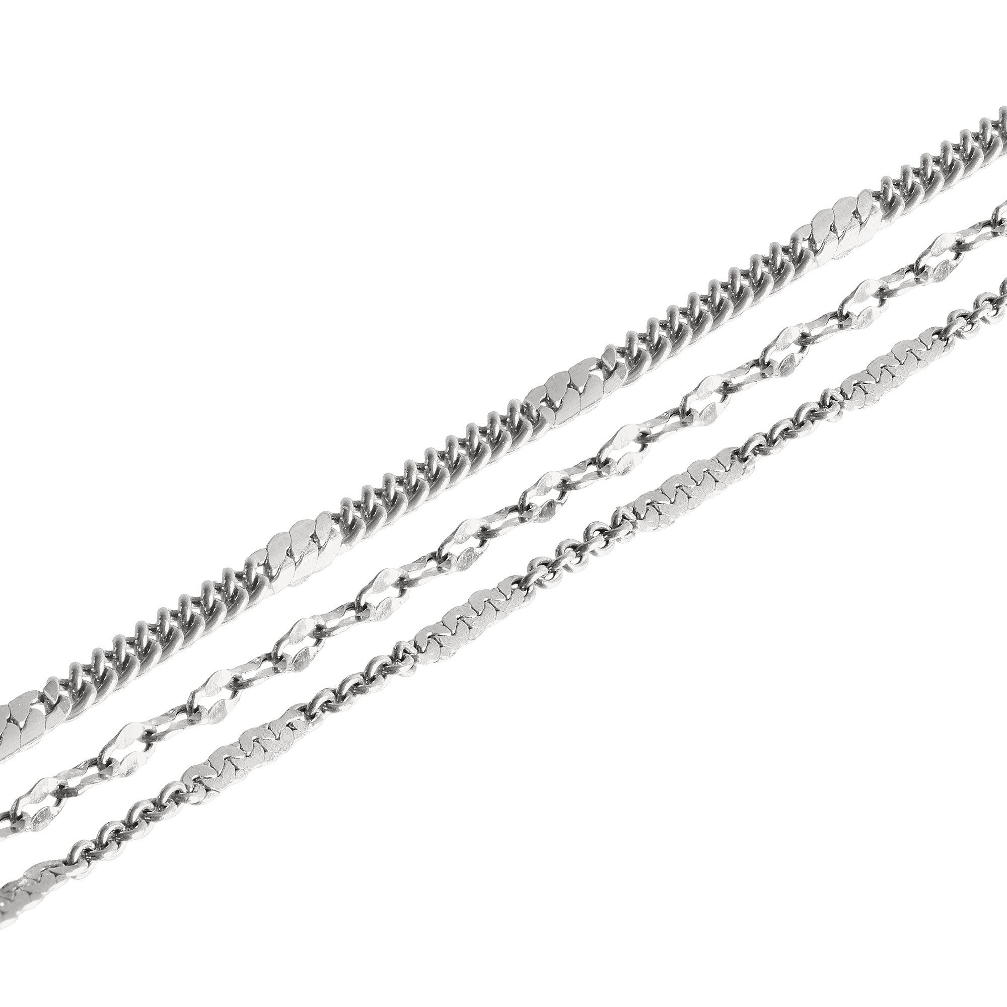 Liebeskind Berlin Enkelkettinkje Sieraden RVS Sparkling With Layer LJ-1455 LJ-1456 LJ-1457 LJ-1458