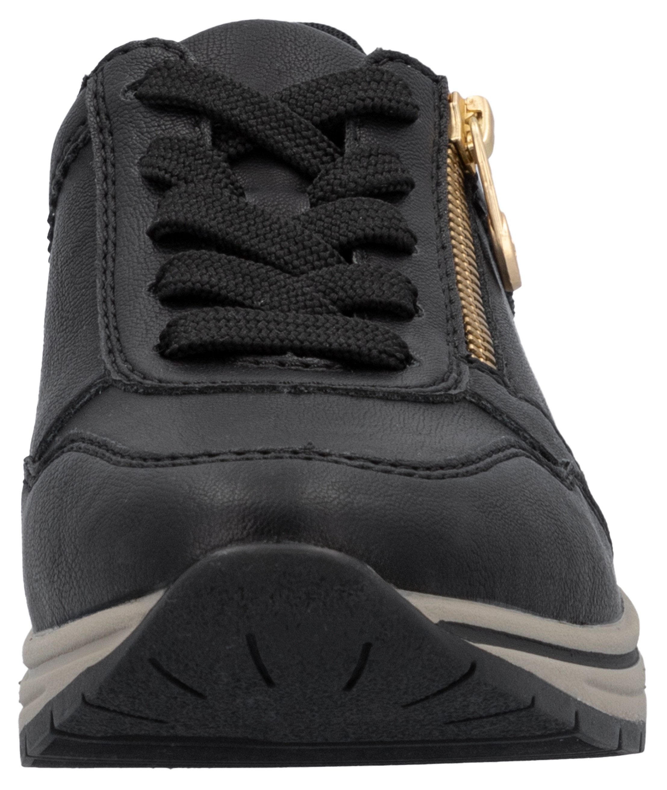 Rieker Sneakers met sleehak , lage schoen, veterschoen, vrijetijdsschoen met zachte inlegzool
