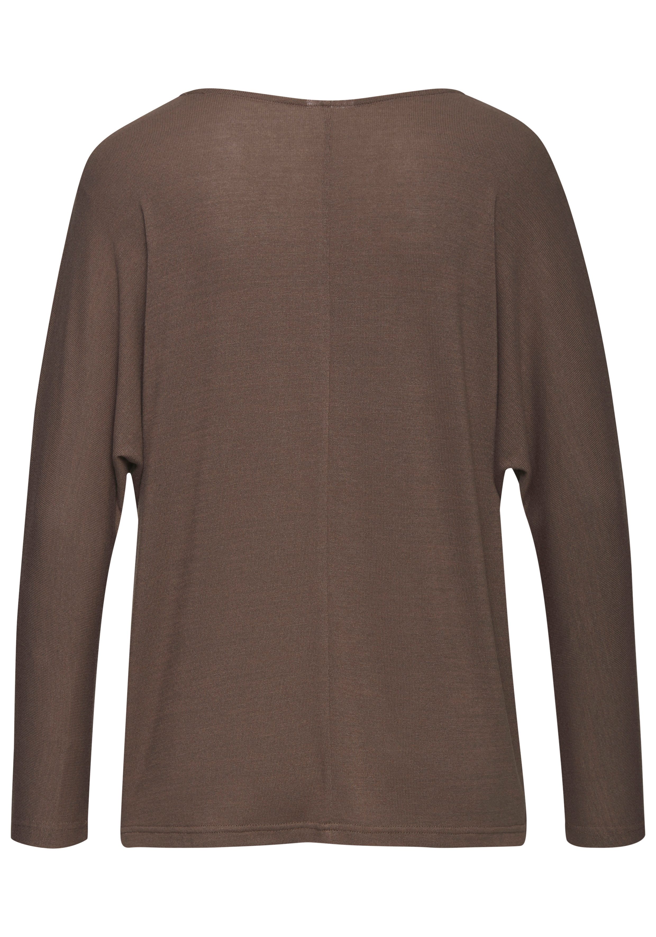 Lascana Shirt met lange mouwen Met vlindermouwen van zacht viscose-fijntricot