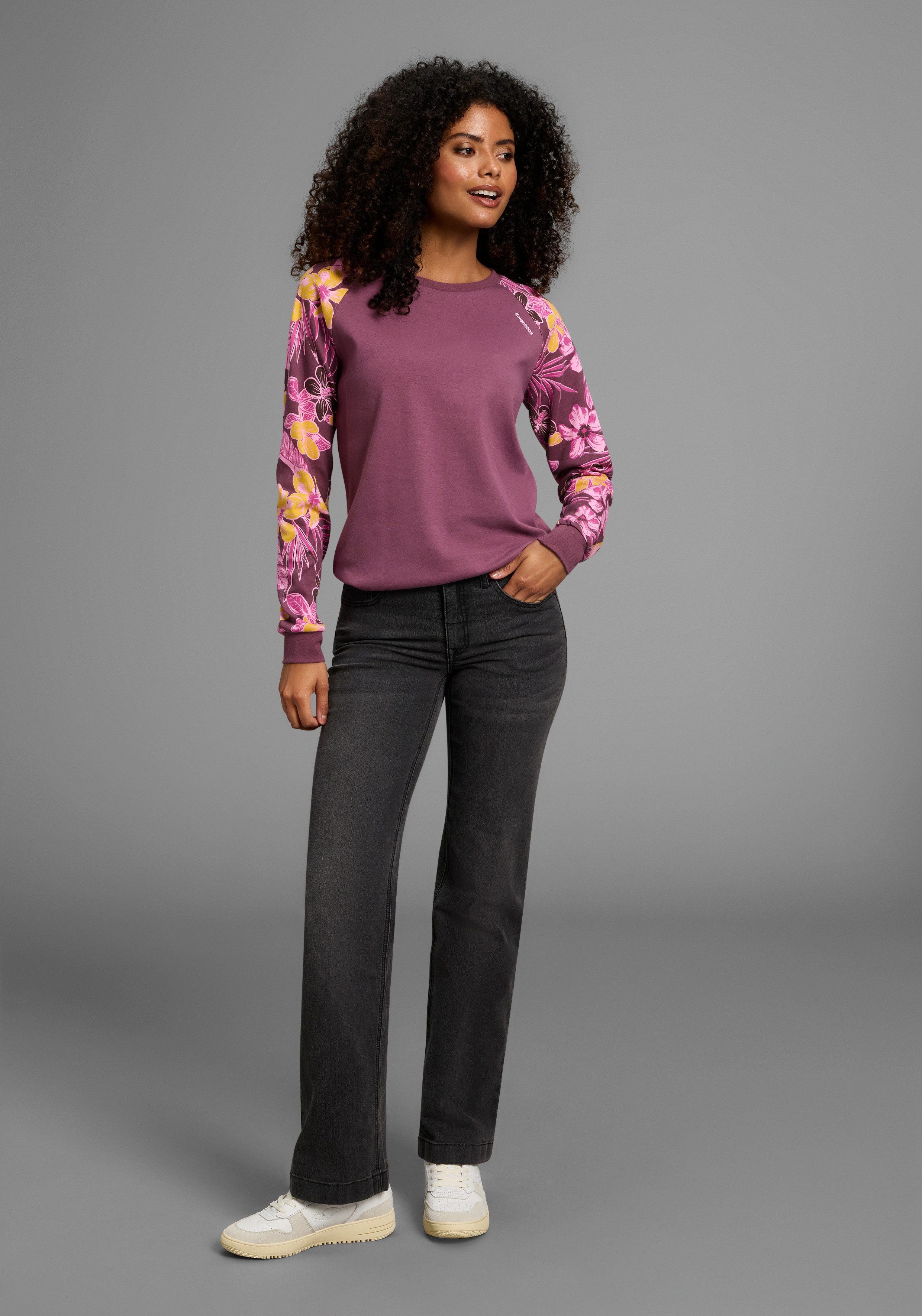 KangaROOS Sweatshirt Mouwen met bloemenprint
