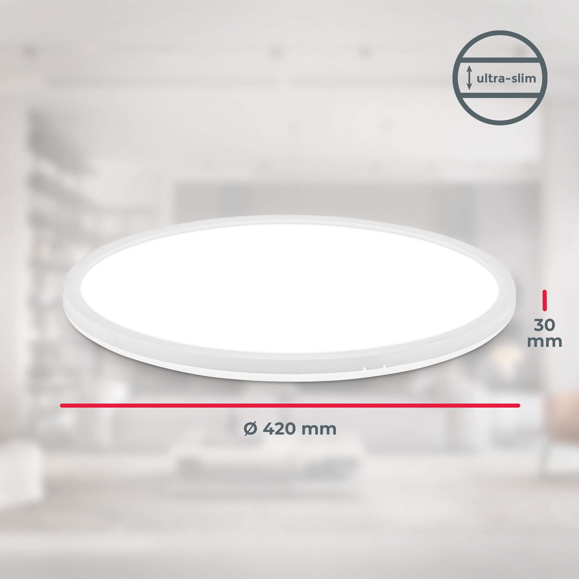 B.K.Licht Led-plafondlamp BKL1600 ultra dunne plafondlamp, LED paneel met backlight