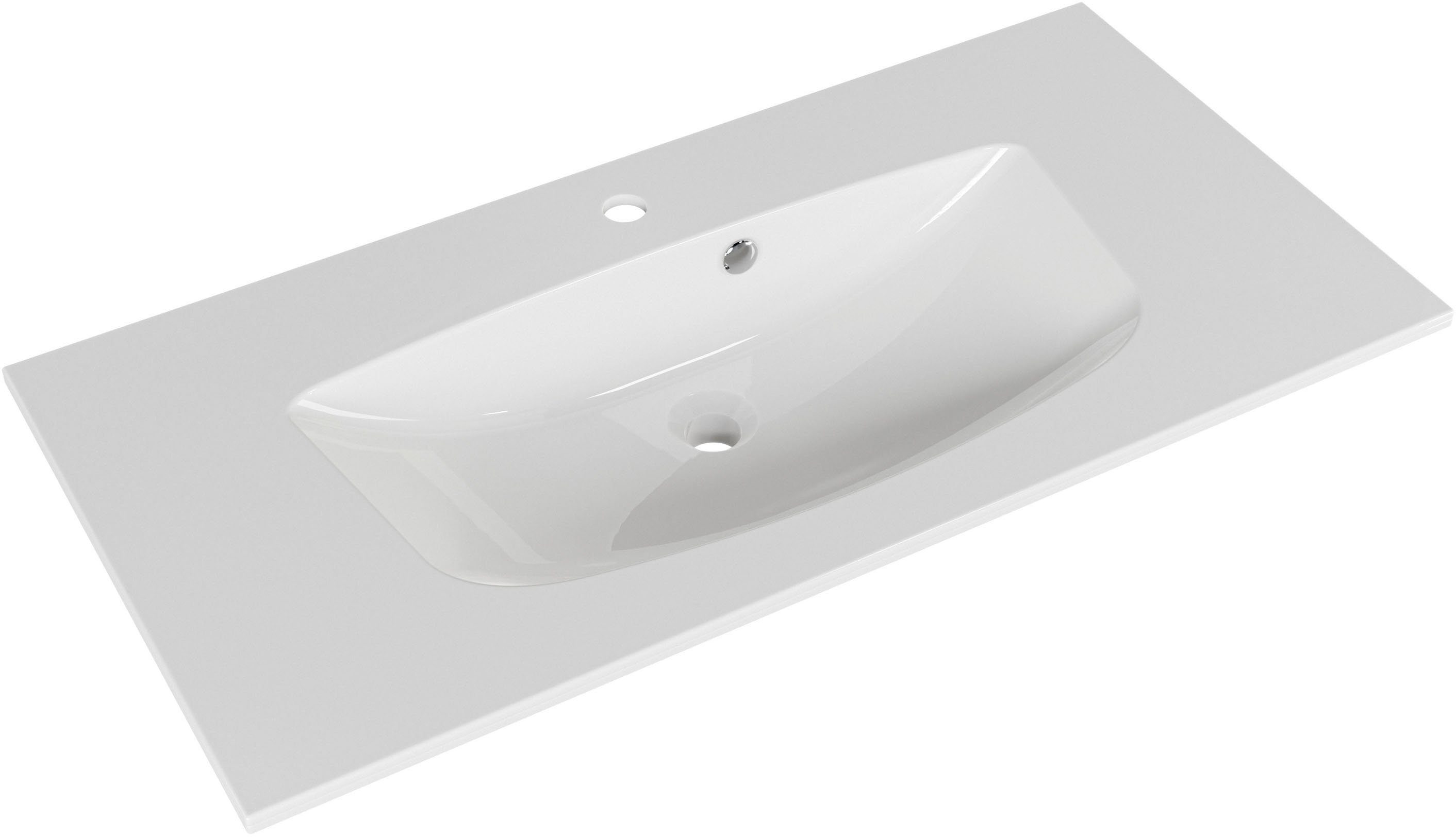 Saphir Wastafelonderkast Serie 6025 mineraalmarmeren wastafel met onderkast, 97 cm breed (2-delig)