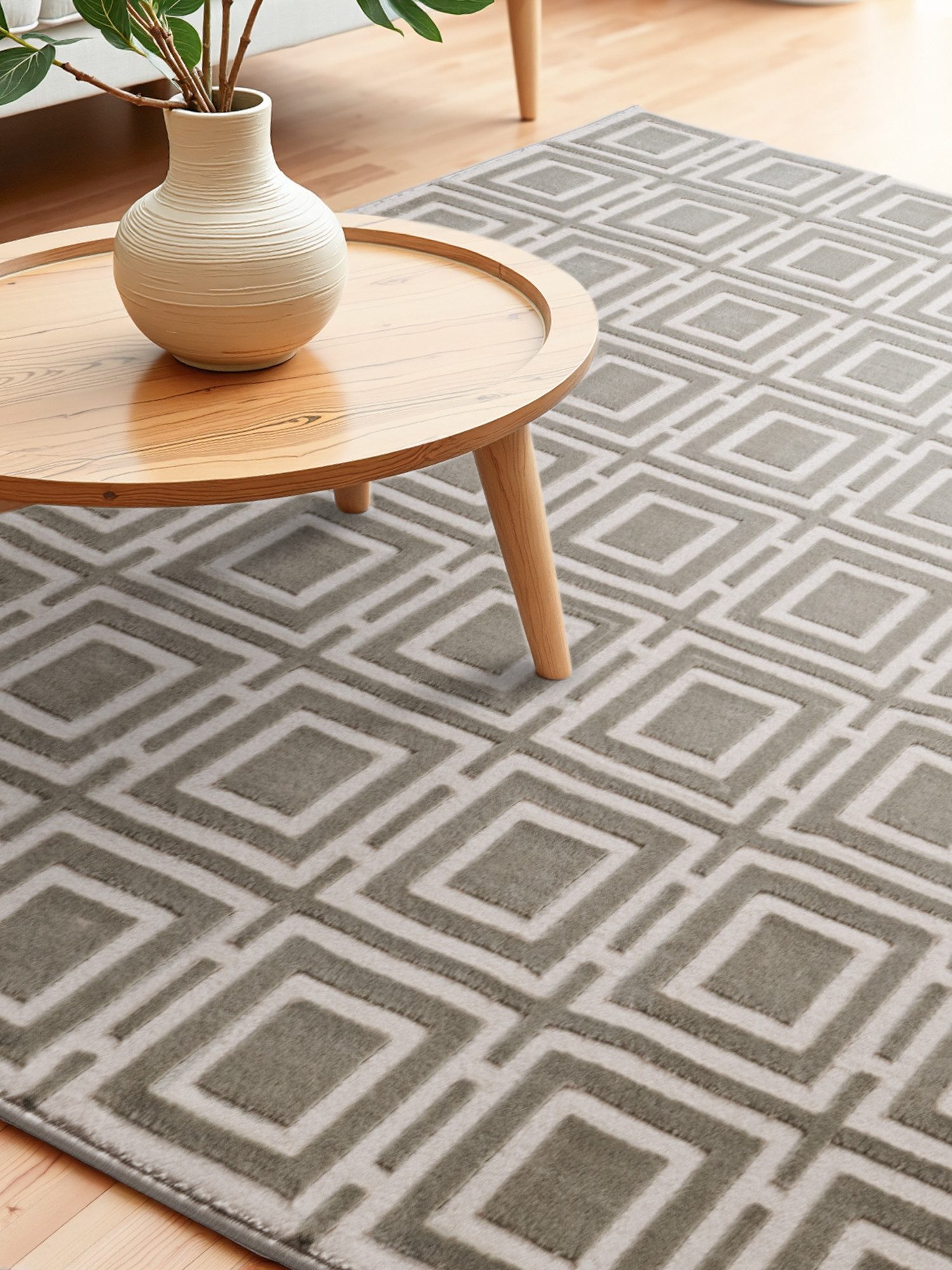 ELLE DECORATION Design-vloerkleed Howlite Woonkamer, slaapkamer, loper, hoog-laag effect, gang, glans