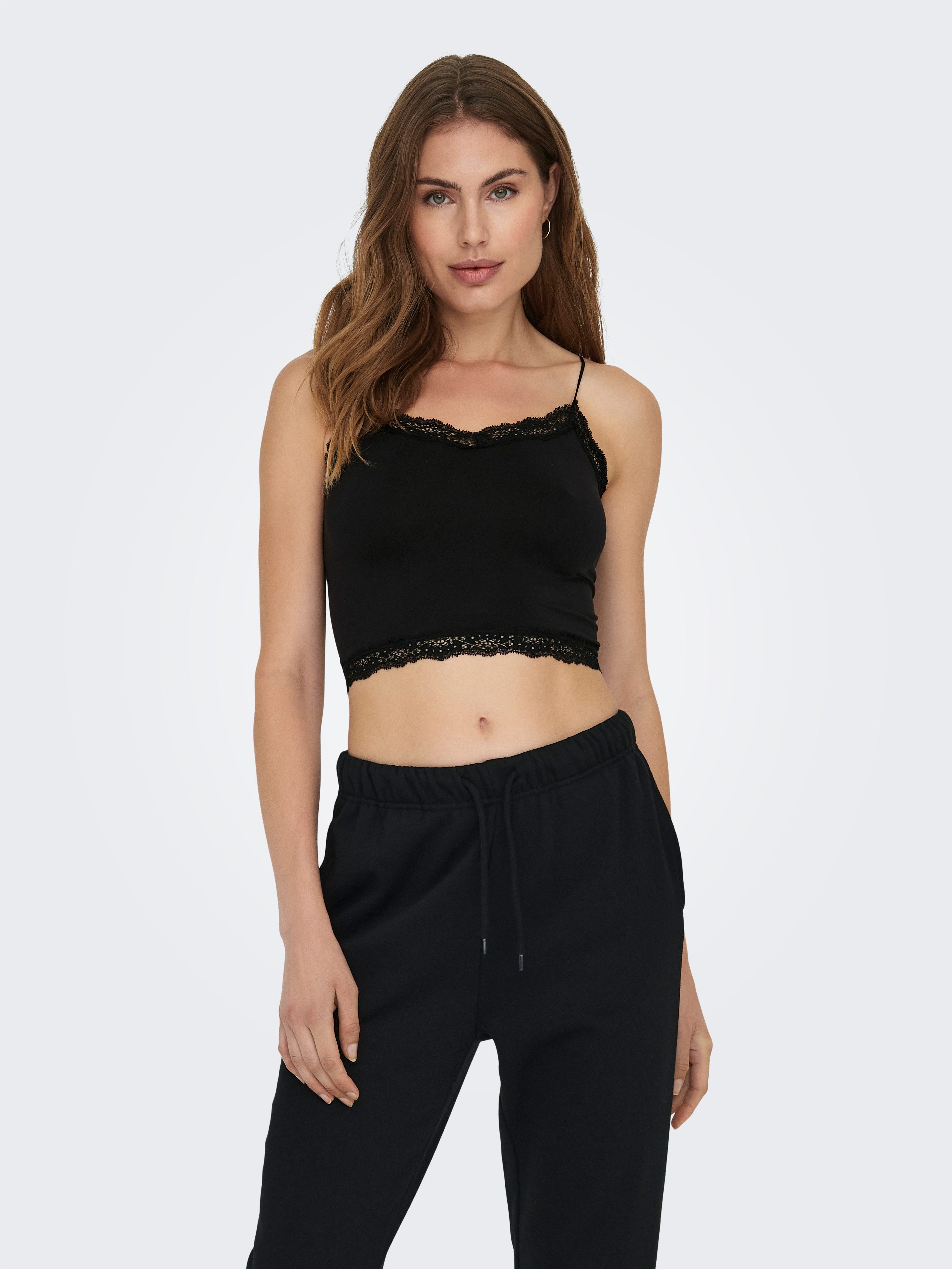 Only Top ONLVICKY LACE SEAML 2-PACK CROPPED TOP (set, 2-delig)