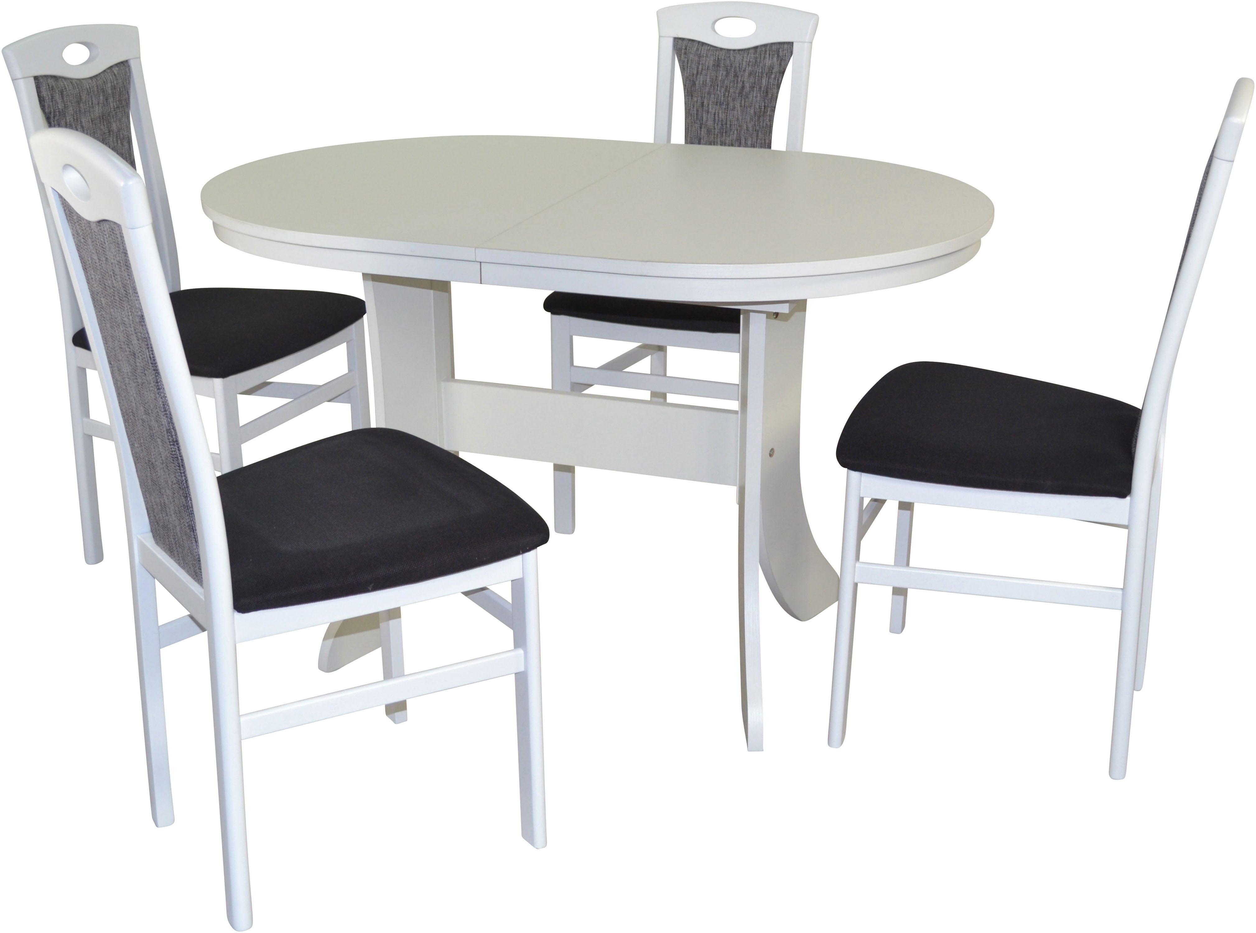 HOFMANN LIVING AND MORE Eethoek 5-delige eethoek Stoelen voorgemonteerd (voordeelset, 5-delig)
