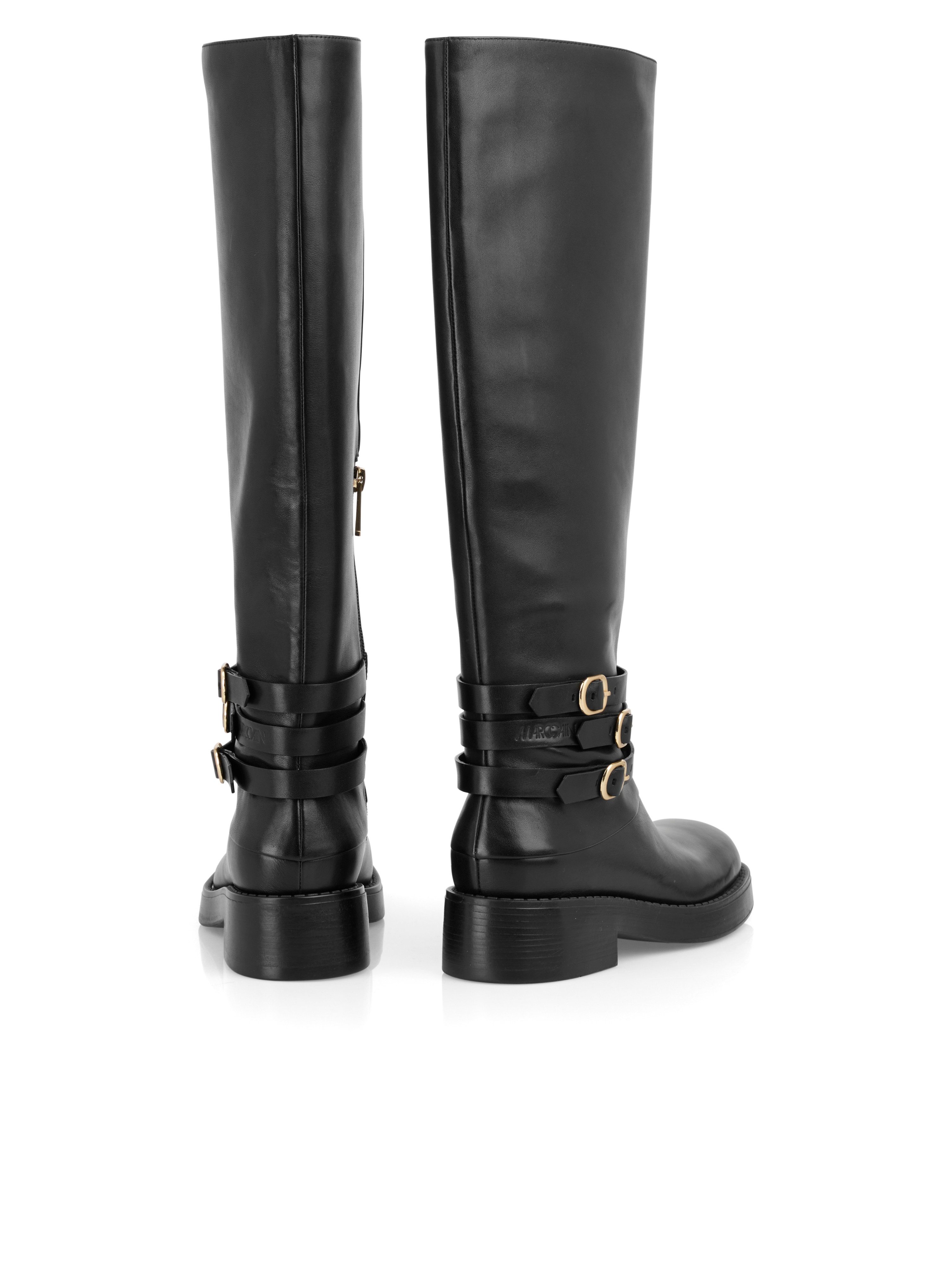 Marc Cain Laarzen Collections Mystic Plumage , blokhak, lange laars met sierslips