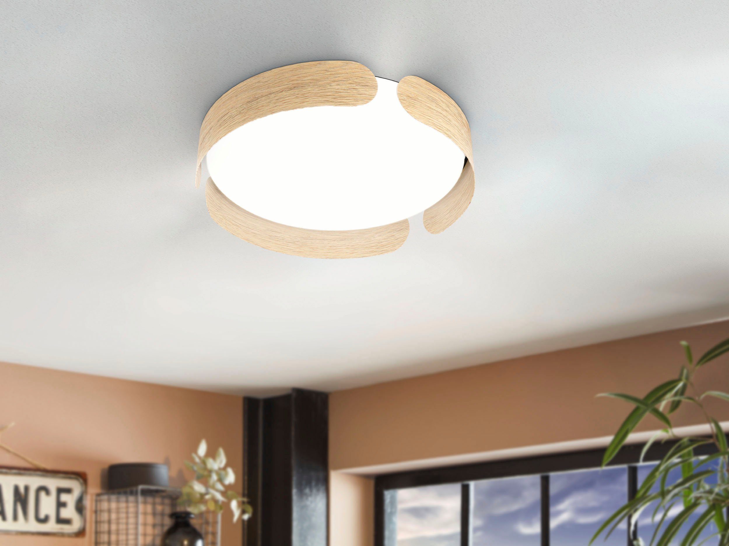 EGLO Plafondlamp VALCASOTTO Plafondlamp, woonkamerlamp, LED slaapkamerlamp, lamp plafond (1 stuk)