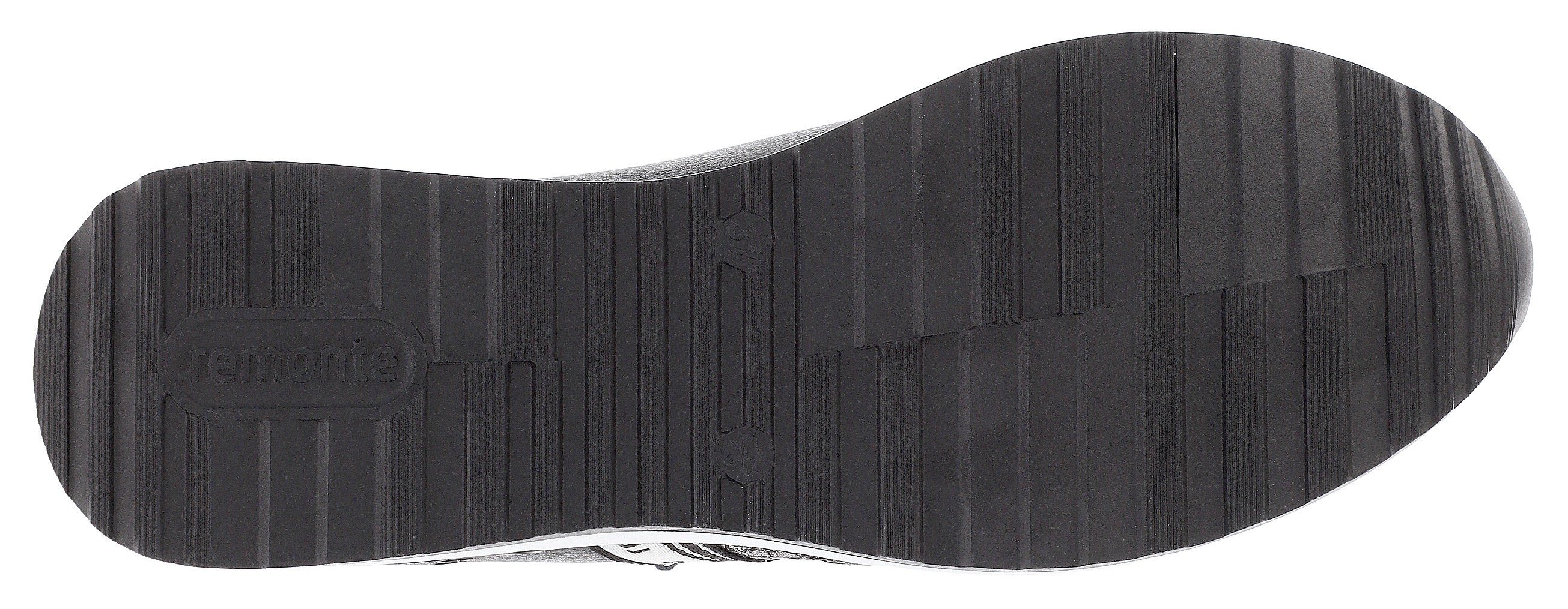 Remonte Sneakers met sleehak met zijrits, vrijetijdsschoen, lage schoen, veterschoen