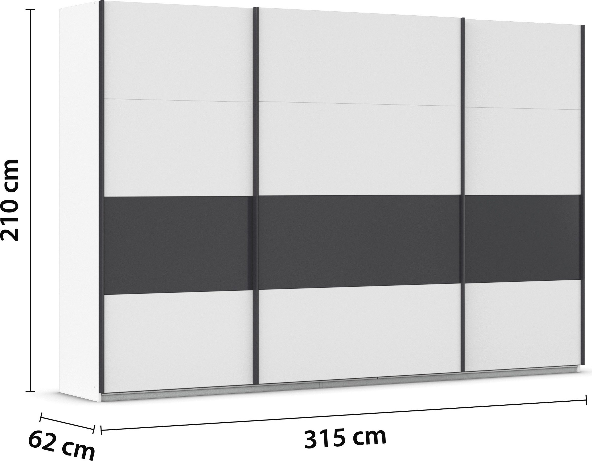 rauch Schuifdeurkast Kledingkast Kast Garderobe CORTONA inclusief indeling, 2 stoffen dozen en extra planken