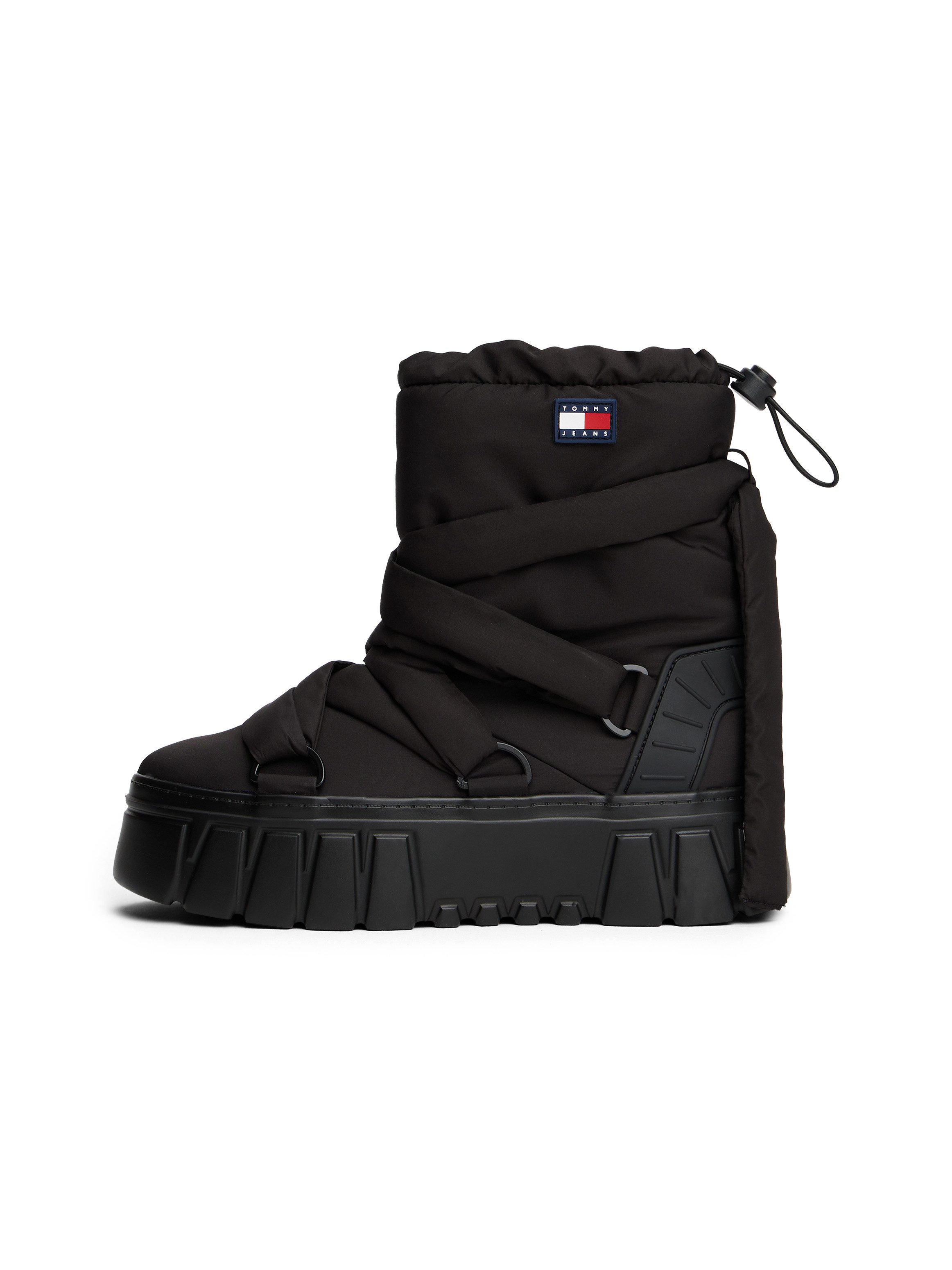 TOMMY JEANS Snowboots TJW CHUNKY SNOW BOOT NYLON , plateau, winterboots, sneeuwschoen met snelsluiting