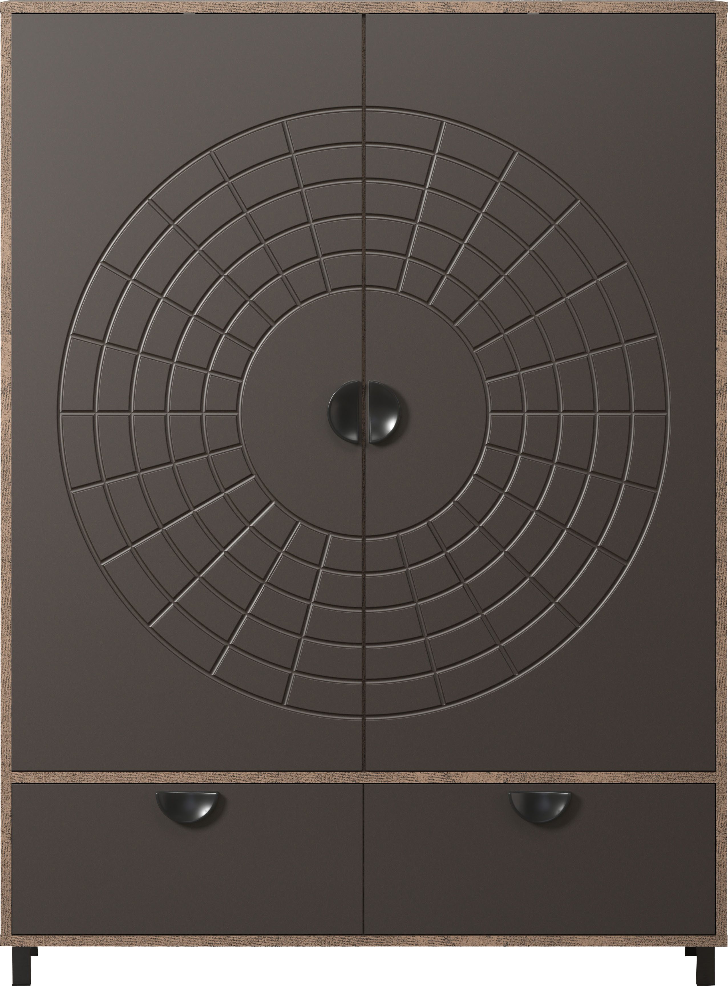 INOSIGN Highboard Fusion Opbergkast met bijzonder cirkelpatroon - (B/D/H) 120/42/163 cm (1 stuk)